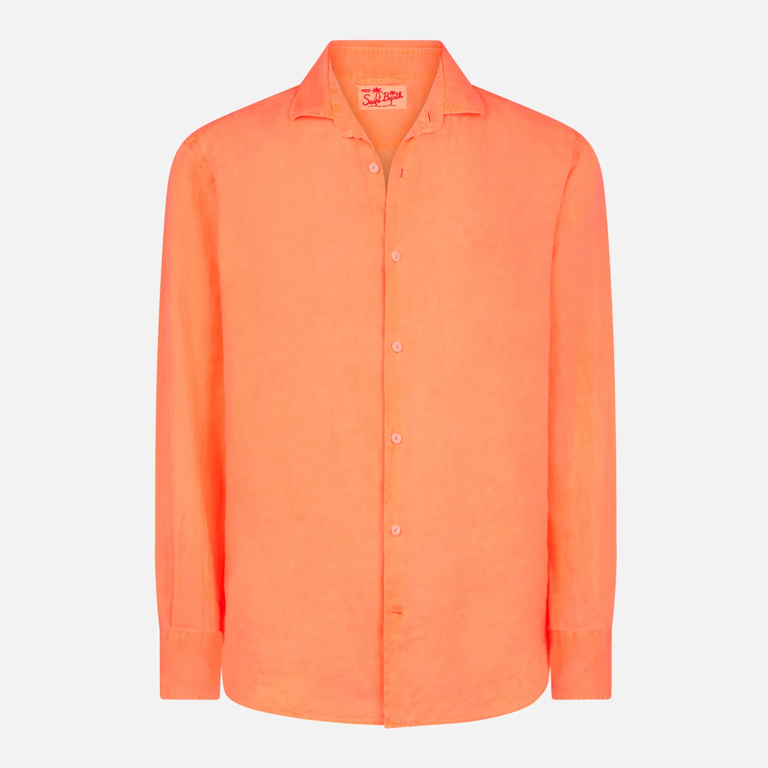 Pamplona fluo orange linen shirt - Image 4