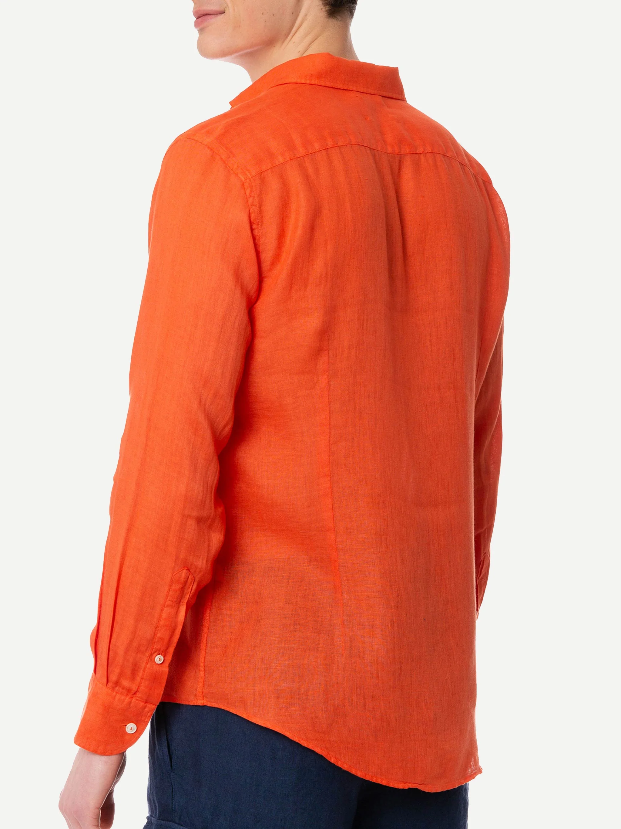 Pamplona orange linen shirt - Image 3