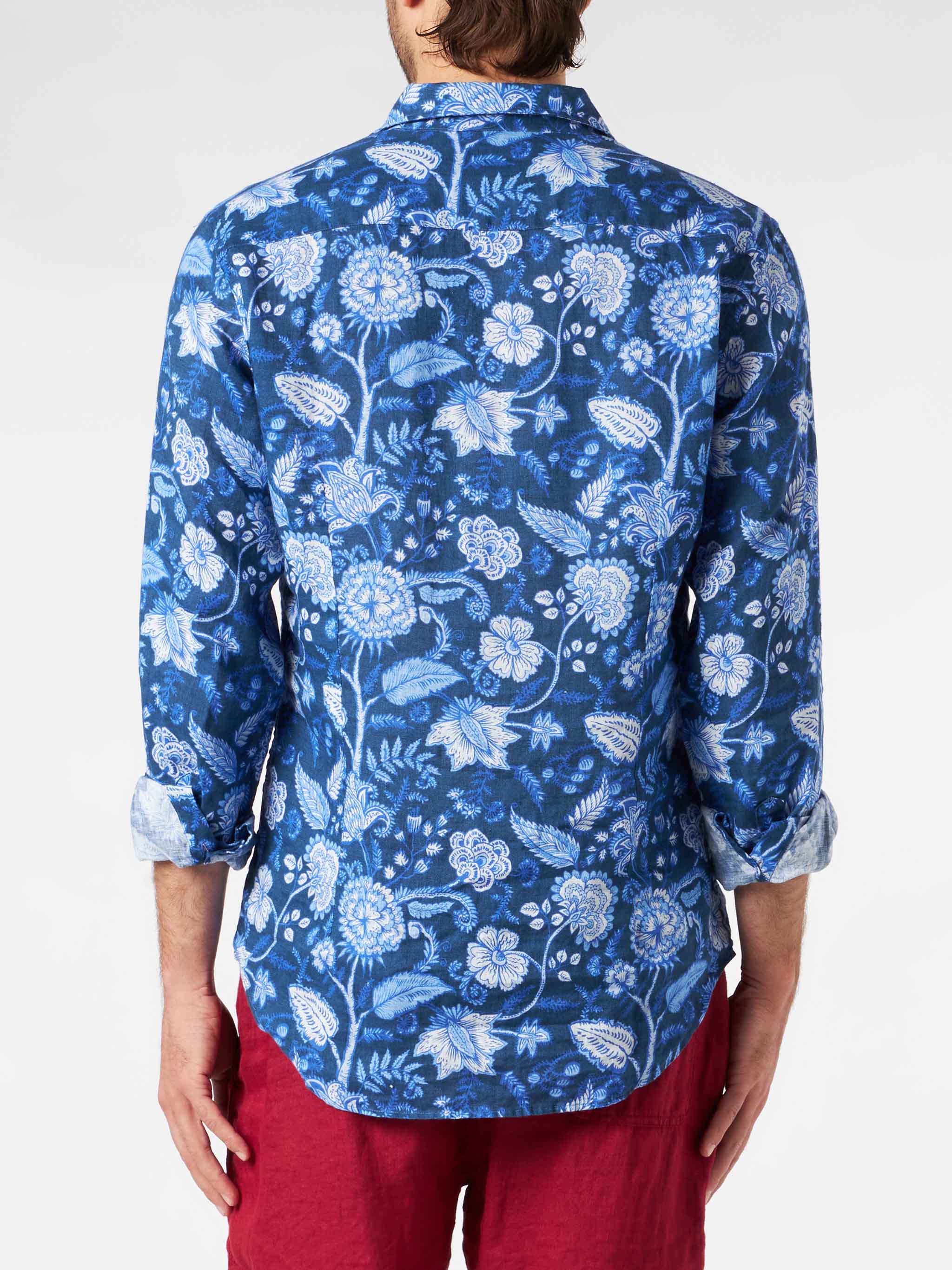 Pamplona linen shirt with floral print - Image 2