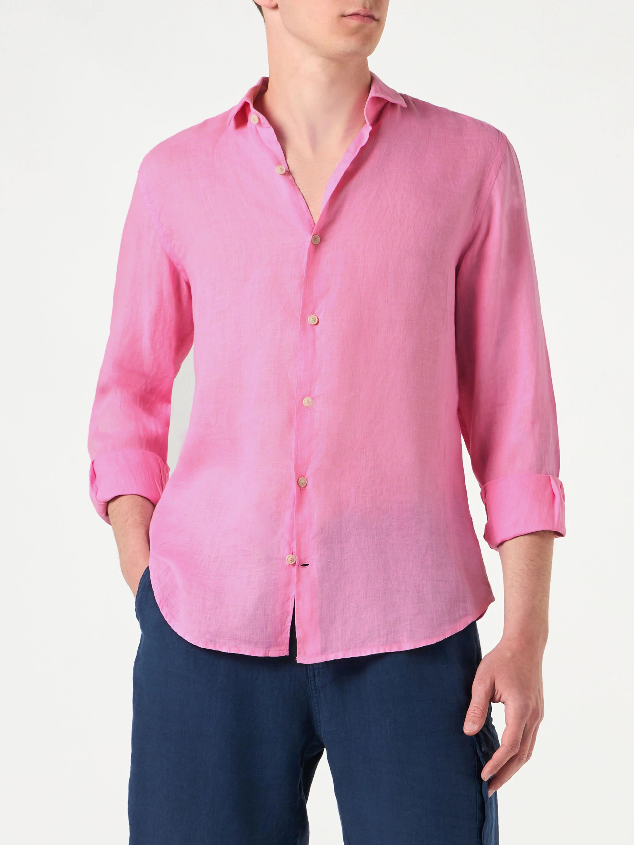Pamplona pink linen shirt