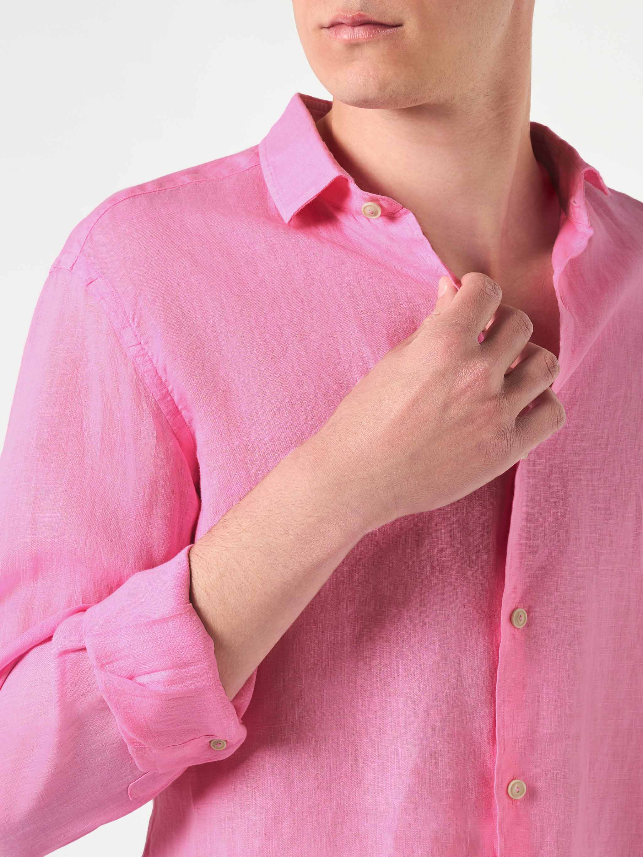 Pamplona pink linen shirt - Image 2