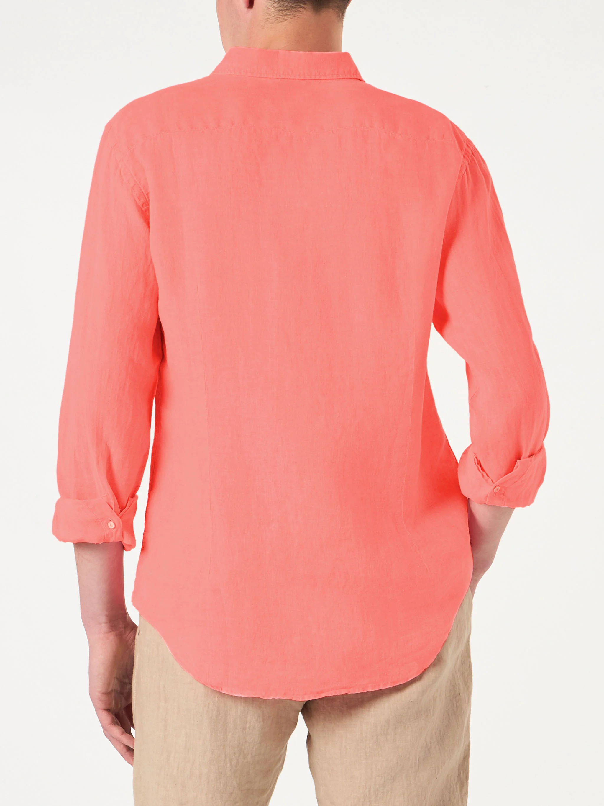 Pamplona fluo red linen shirt - Image 3