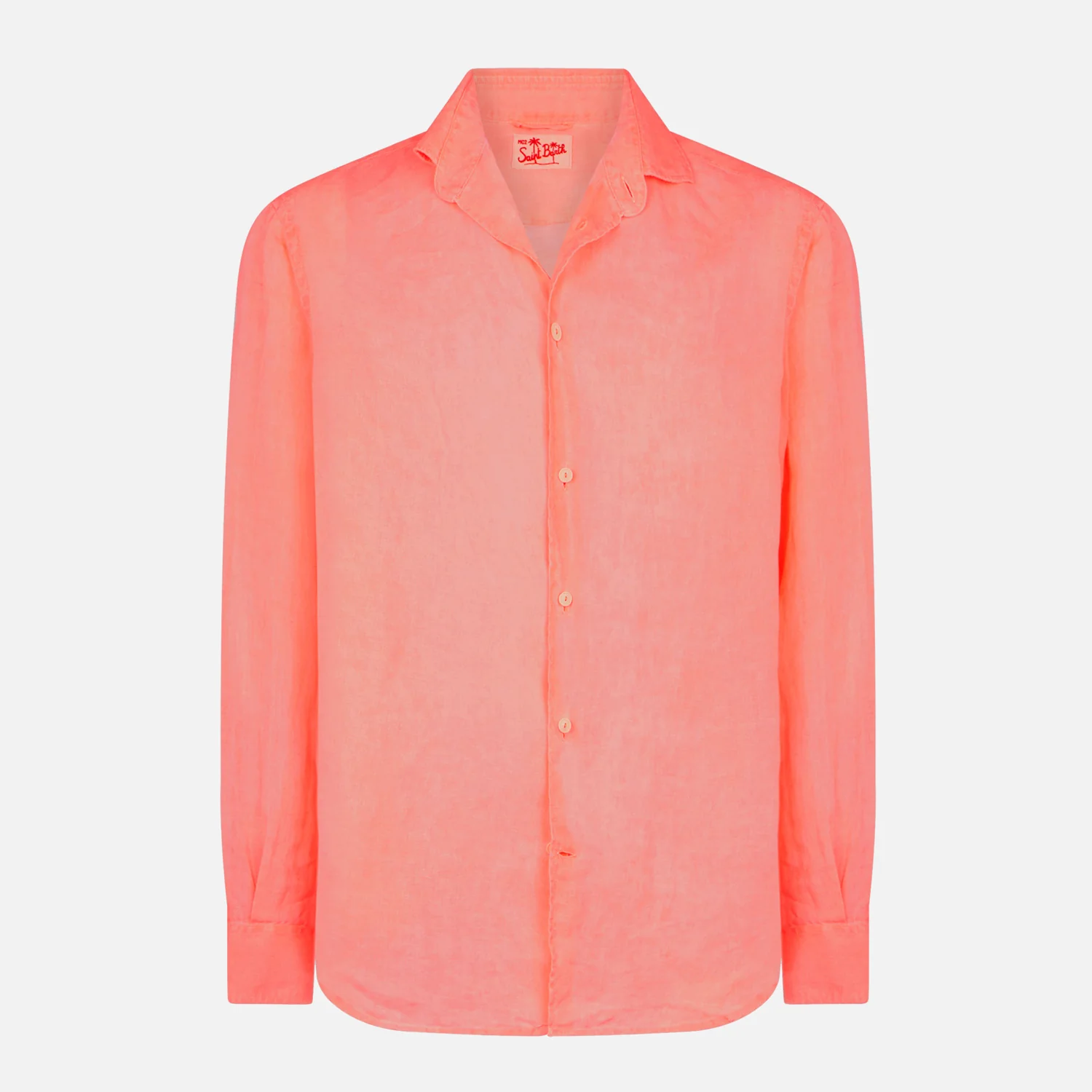 Pamplona fluo red linen shirt - Image 4