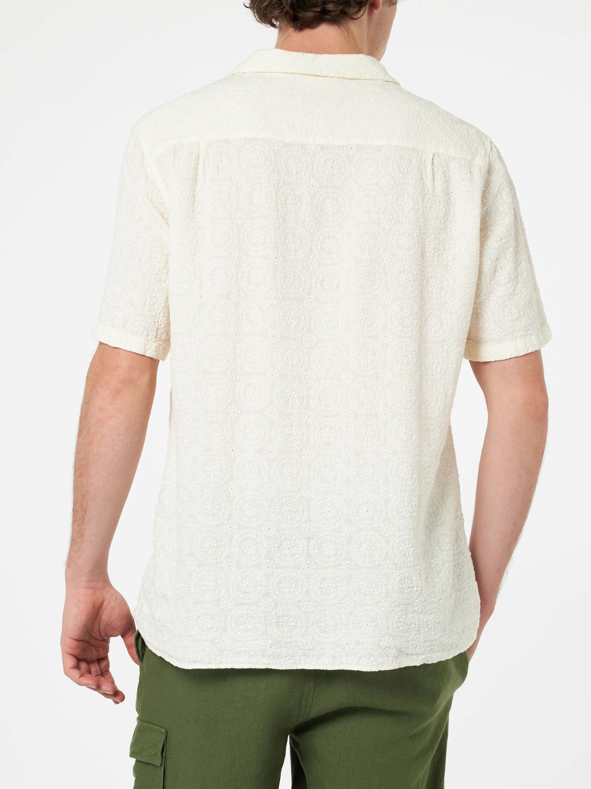 Kalea linen shirt with floral embroidery - Image 3