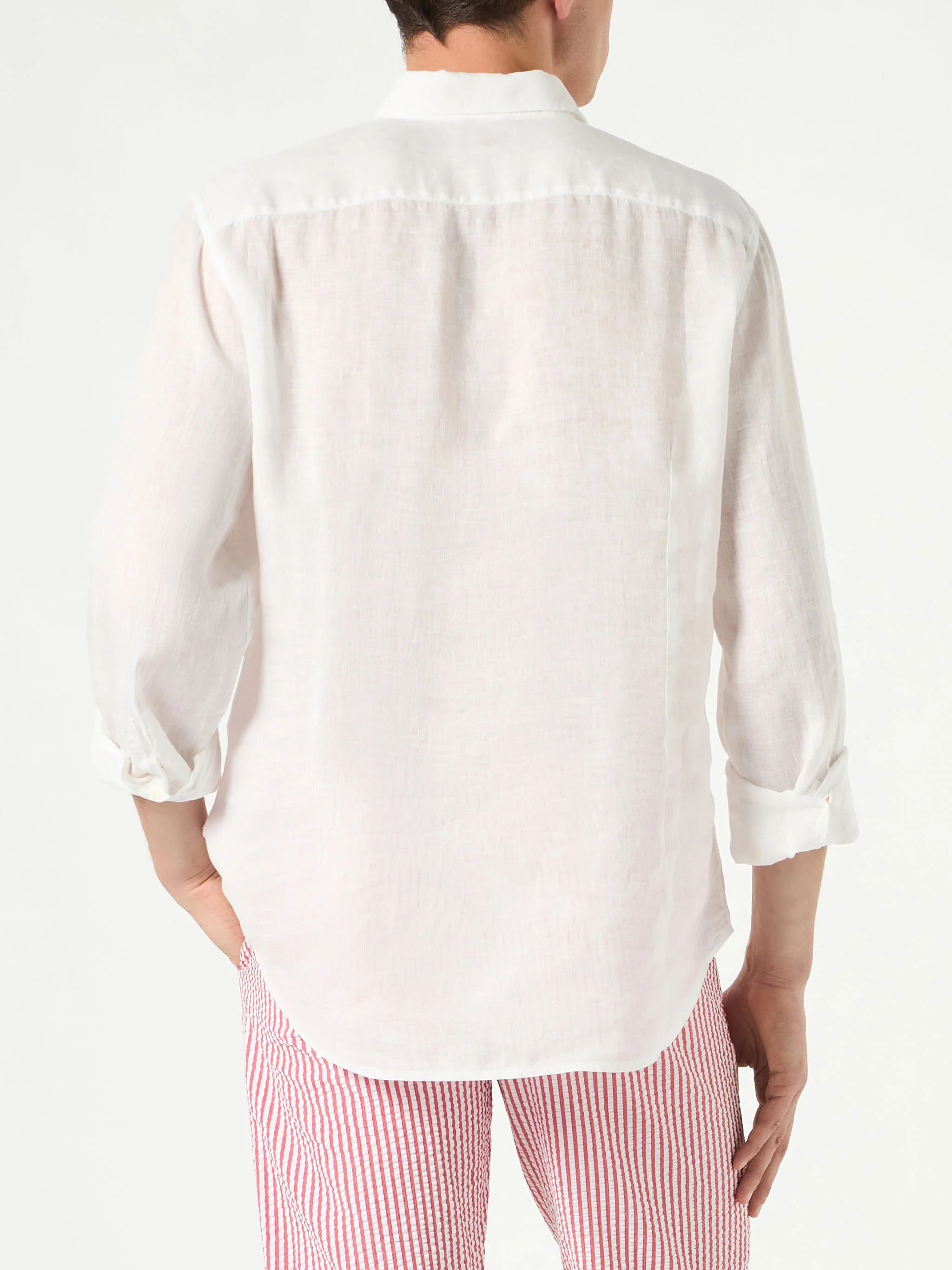 Pamplona white linen shirt - Image 2