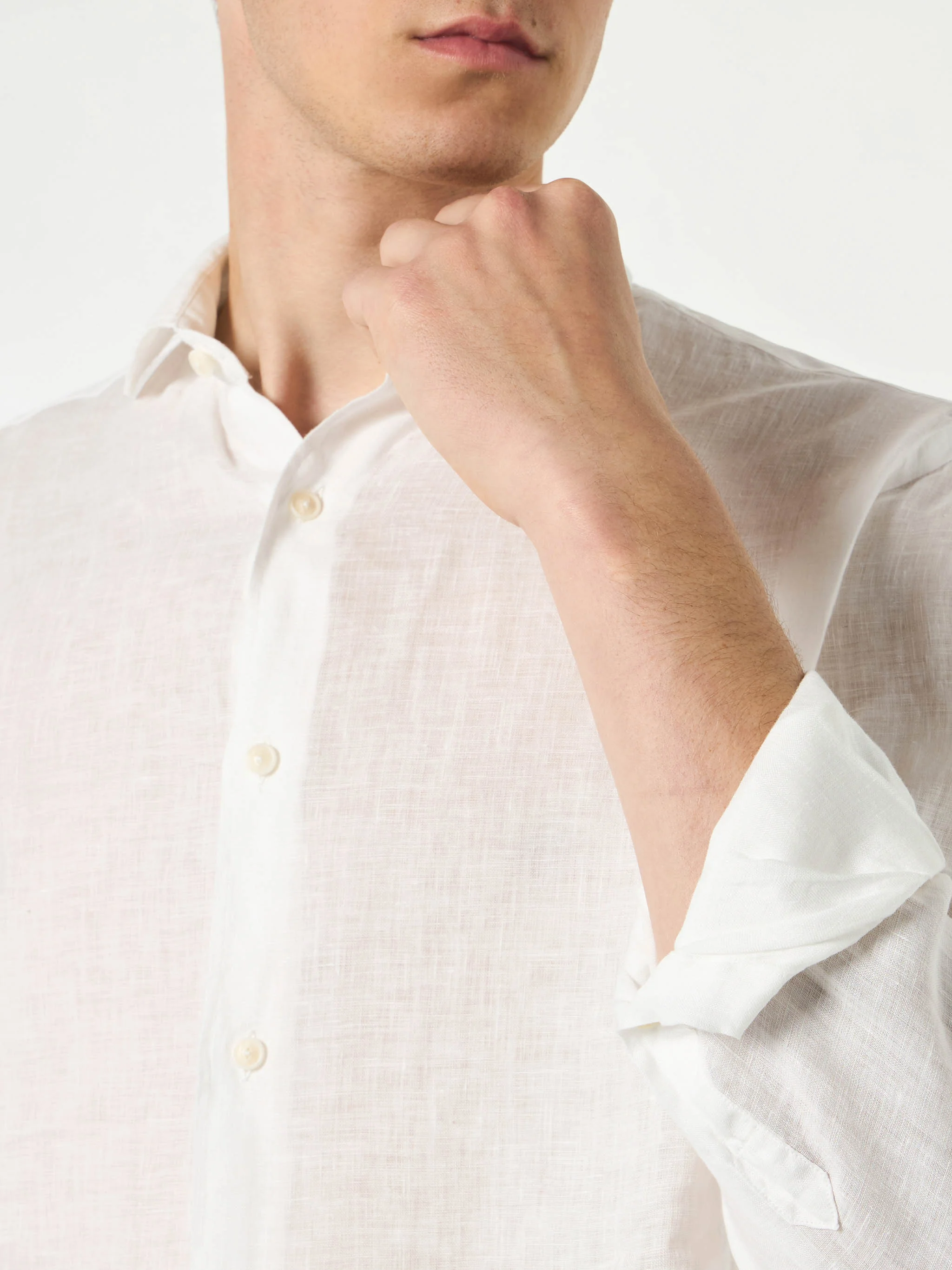 Pamplona white linen shirt - Image 3