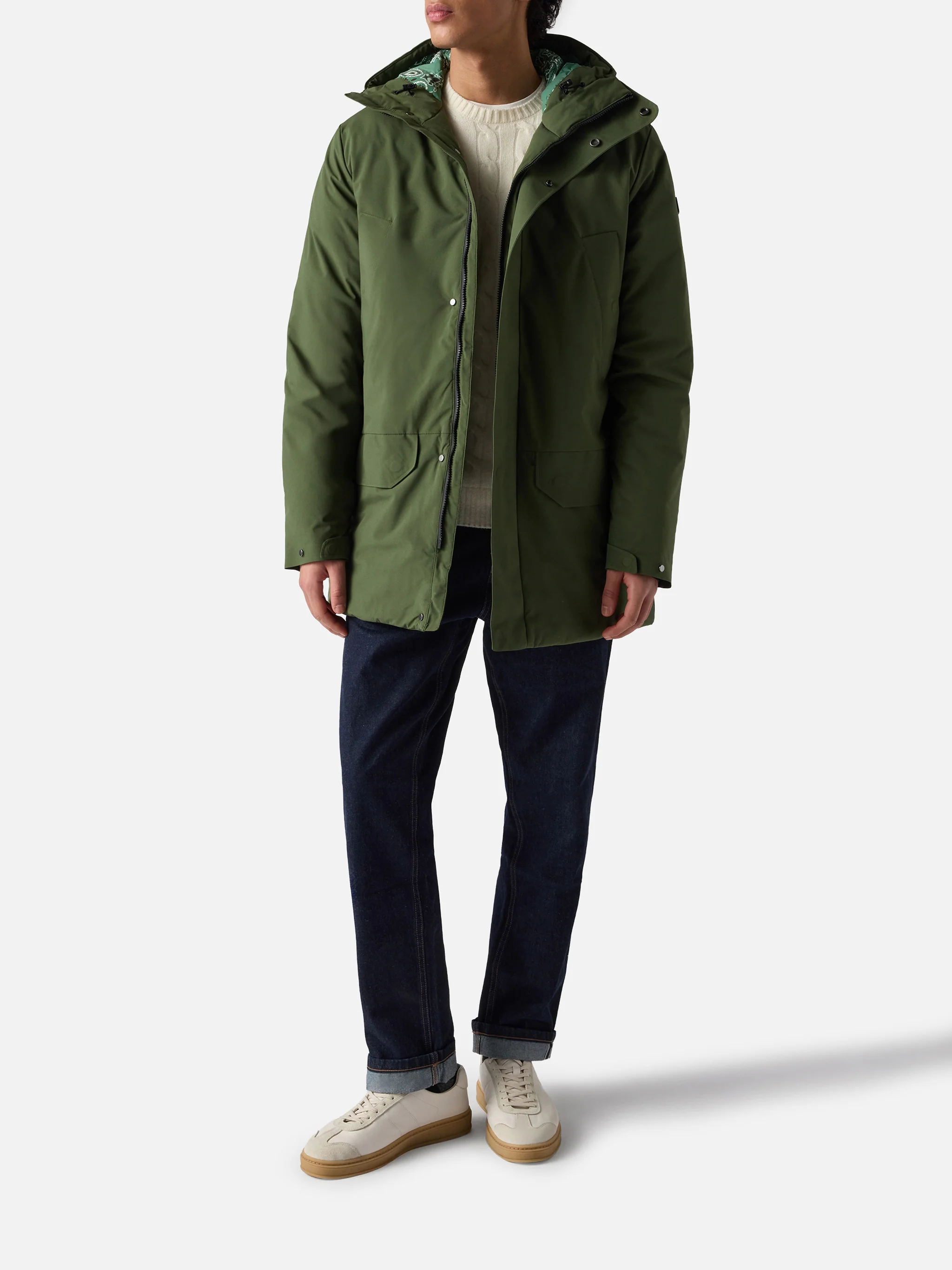 Voyager Down military green bandana parka - Image 2