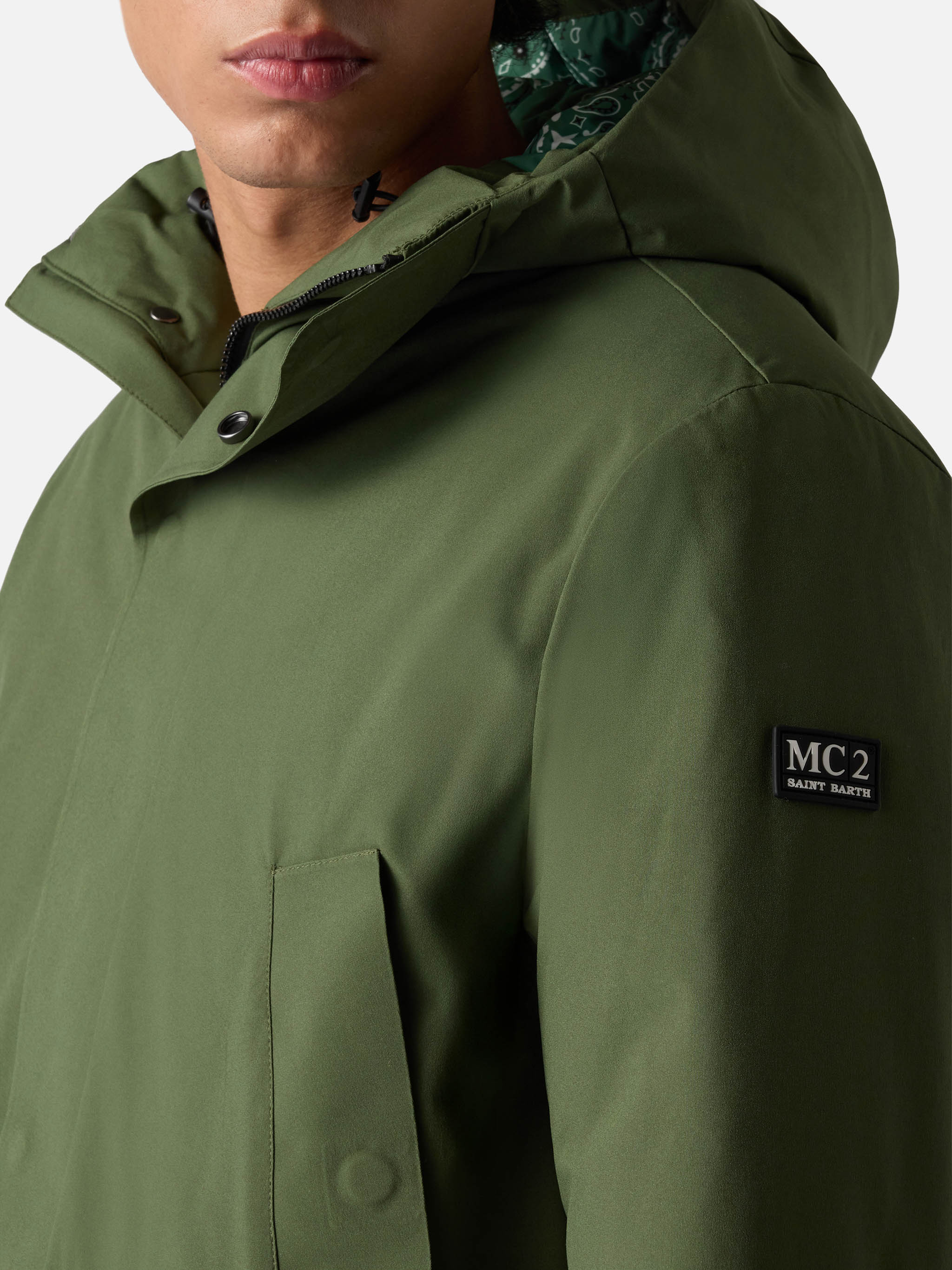 Voyager Down military green bandana parka - Image 5