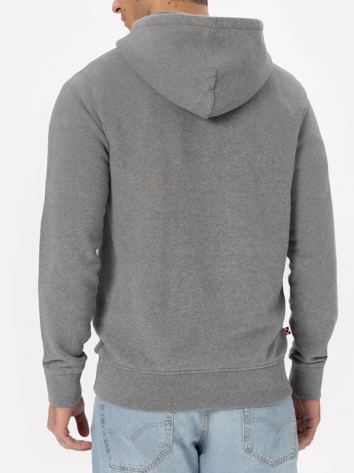 Tribeca cotton sweatshirt in grey melange solid color with logo embroidery - Image 3