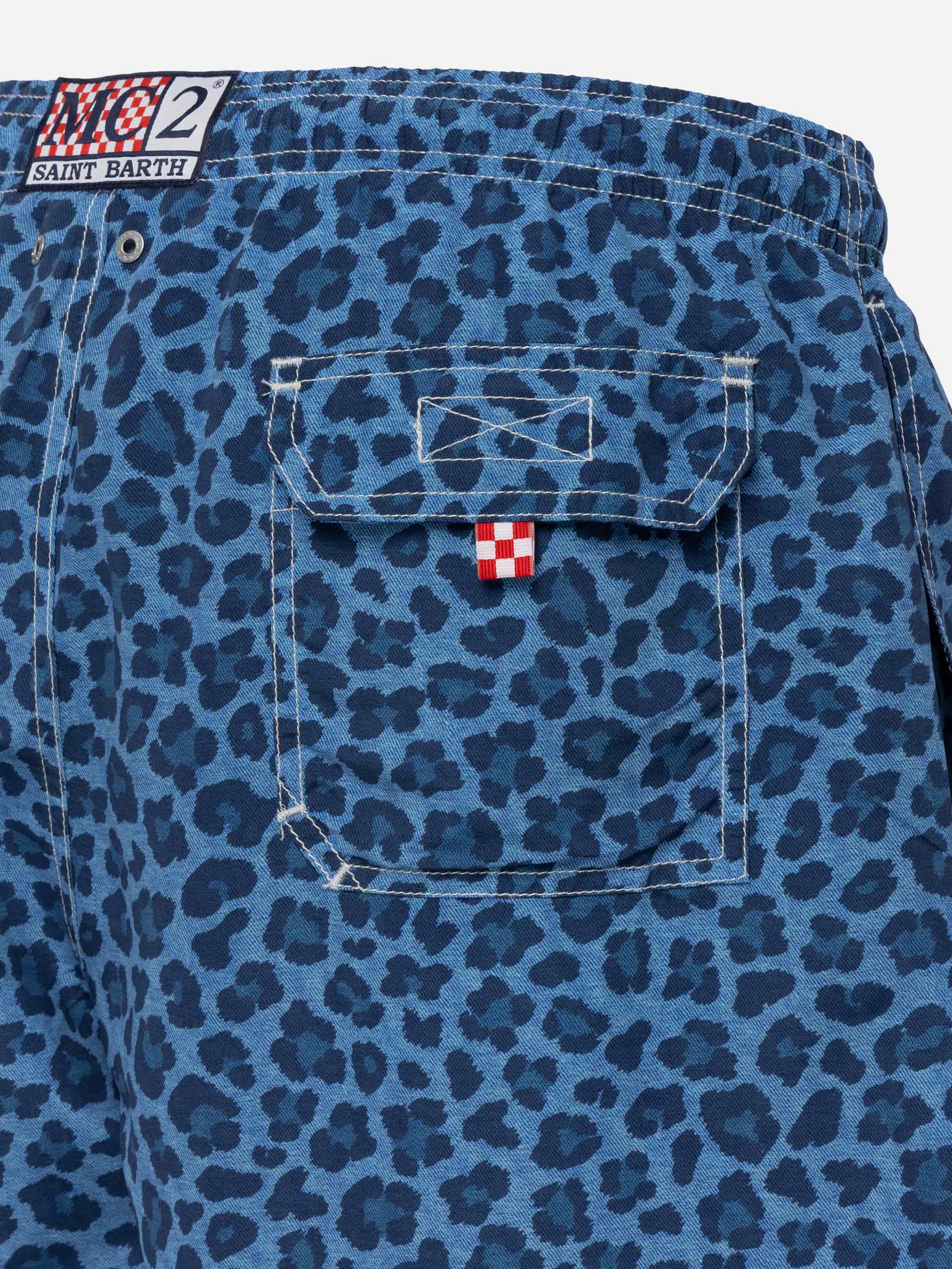 Gustavia denim animal print swim shorts - Image 4