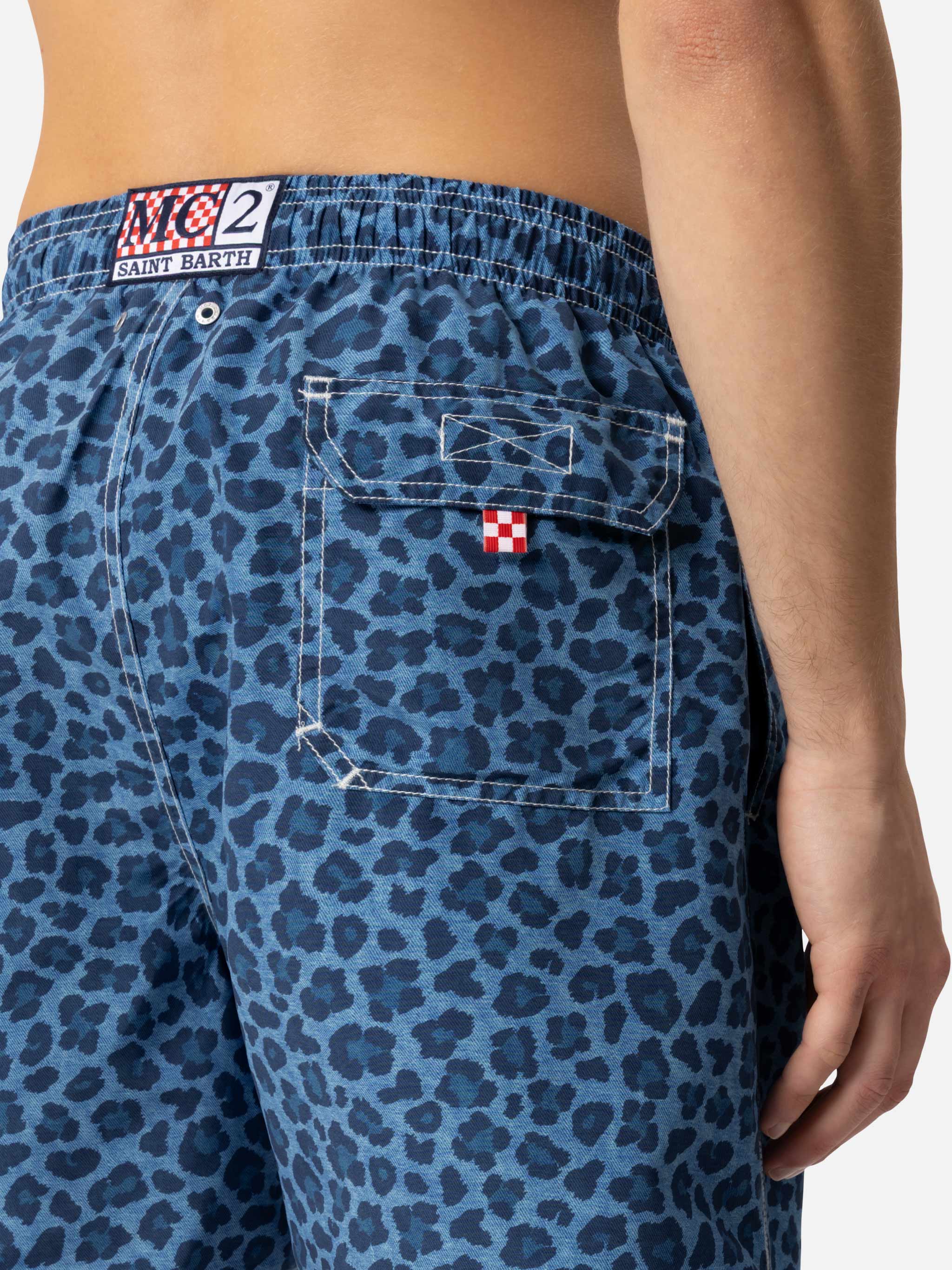 Gustavia denim animal print swim shorts - Image 8