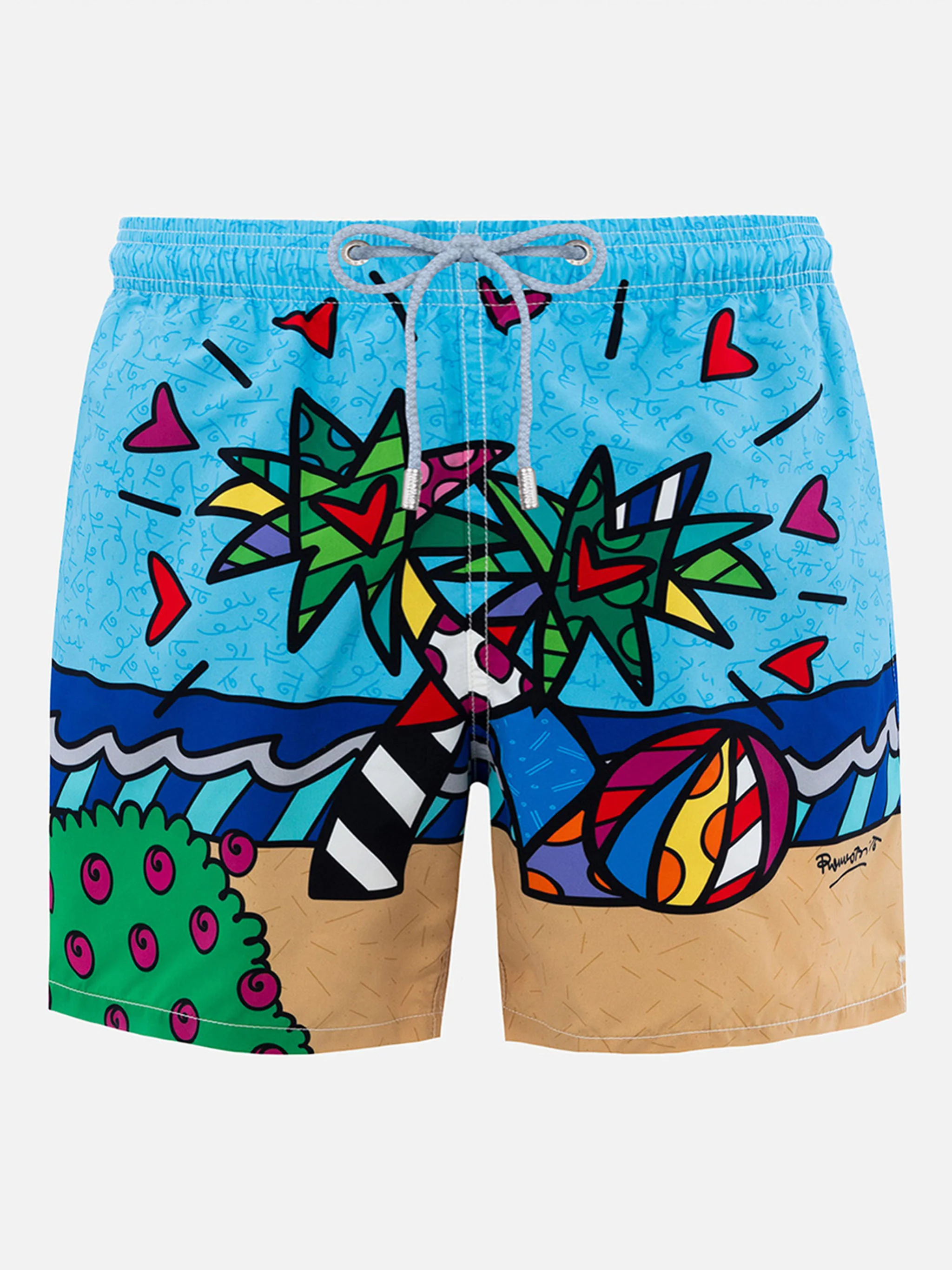 Gustavia multicolor Romero Britto Miami Beach placed print swim shorts | Special Edition