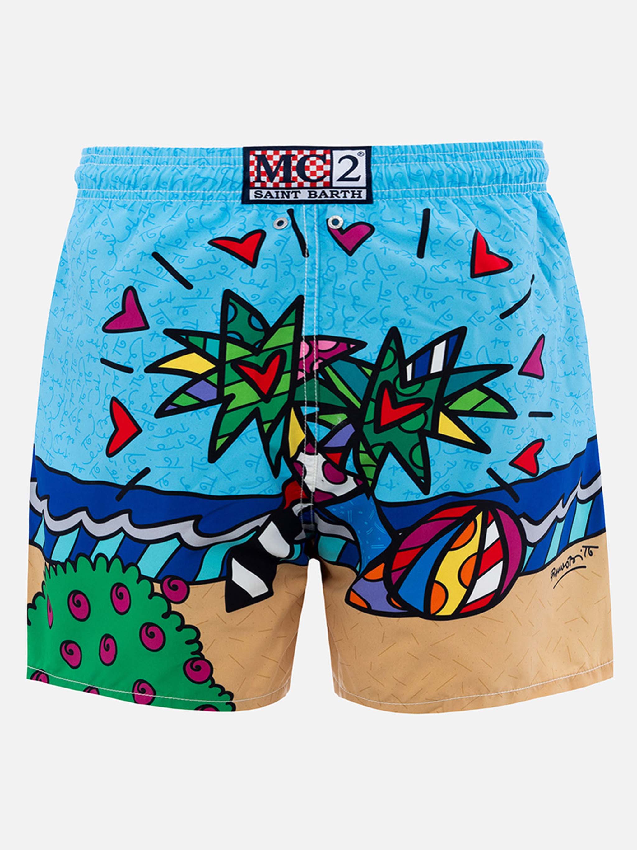 Gustavia multicolor Romero Britto Miami Beach placed print swim shorts | Special Edition - Image 2