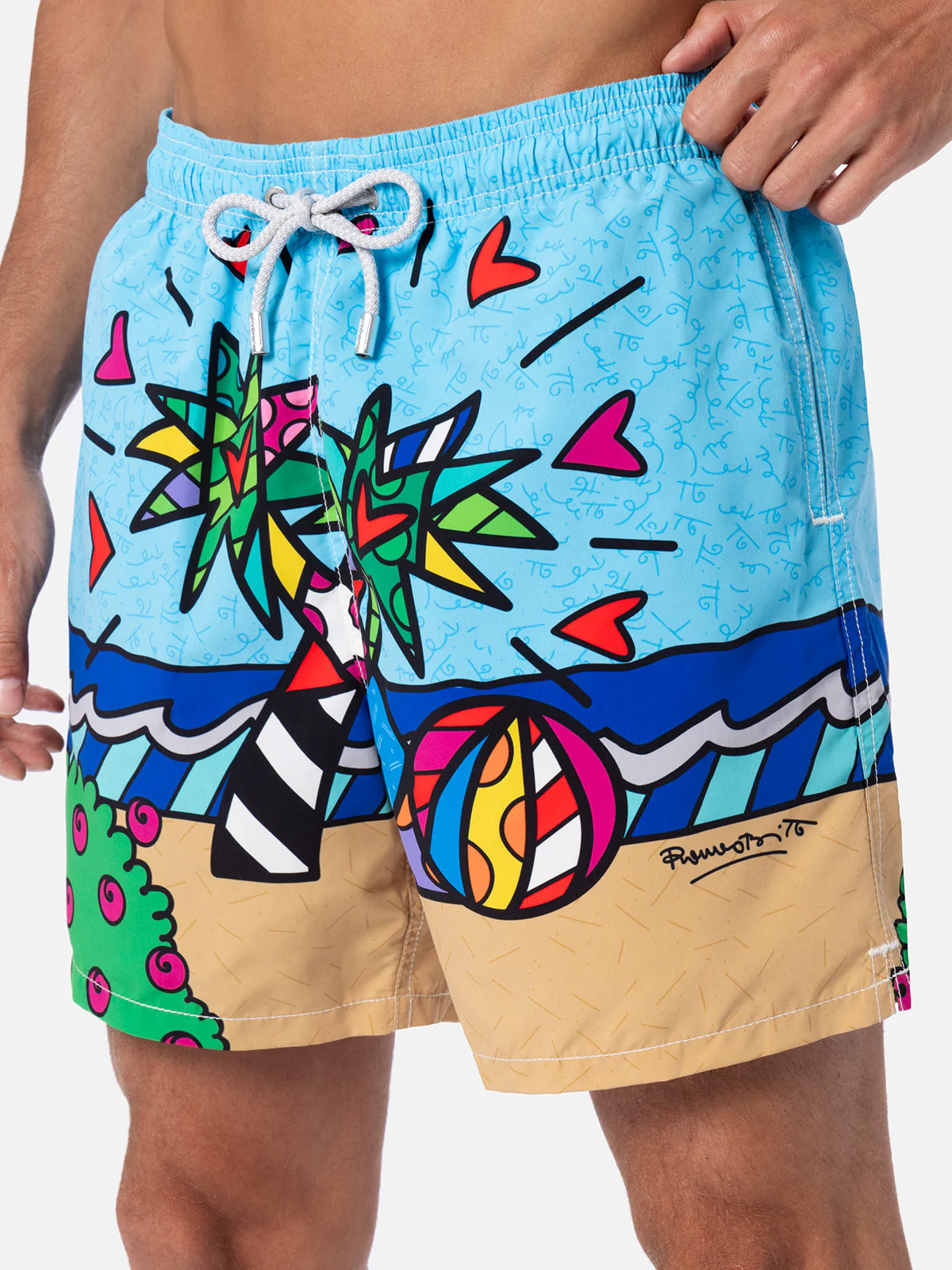 Gustavia multicolor Romero Britto Miami Beach placed print swim shorts | Special Edition - Image 4