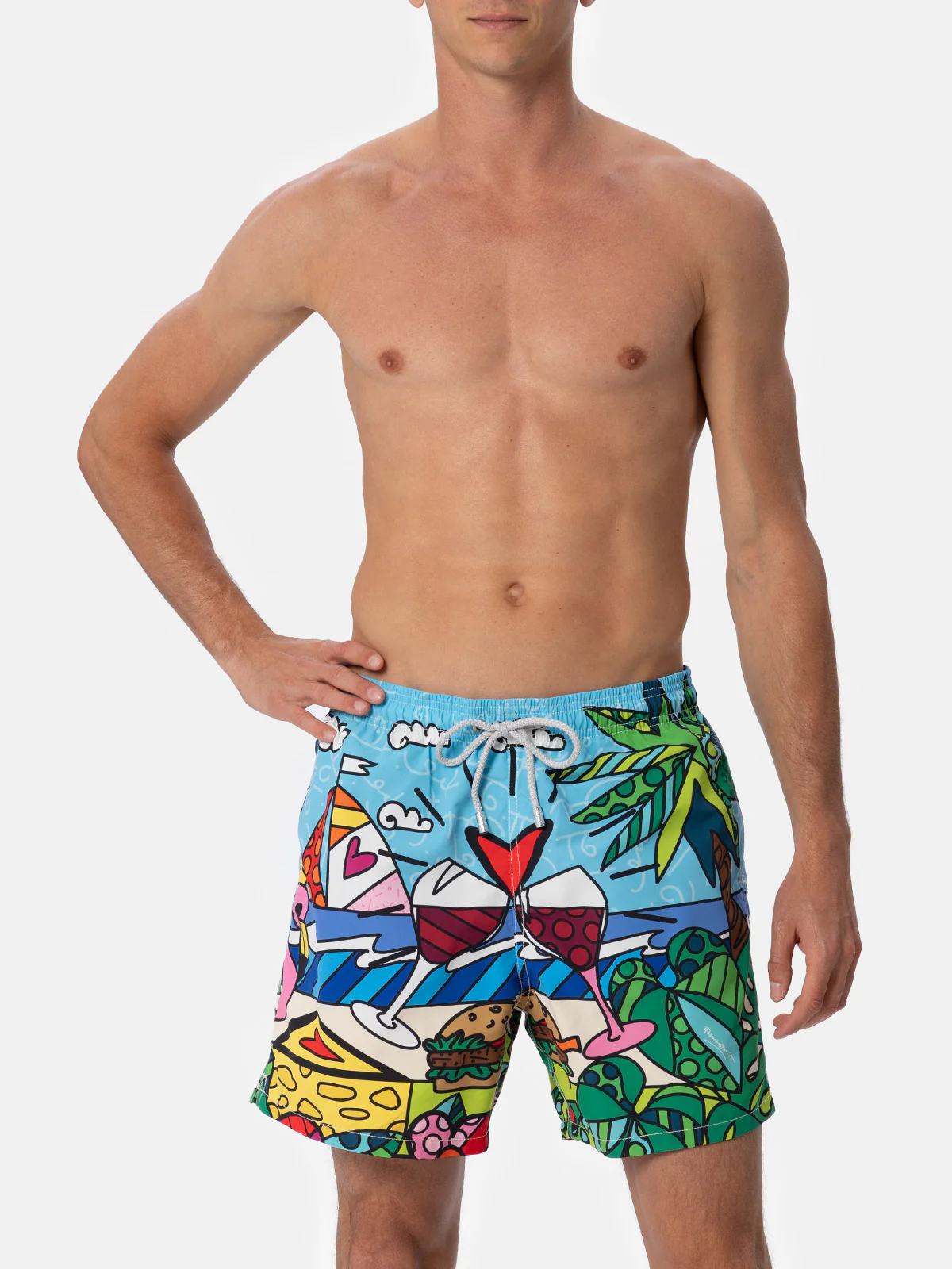 Gustavia multicolor Romero Britto Very Miami placed print swim shorts | Special Edition - Image 4