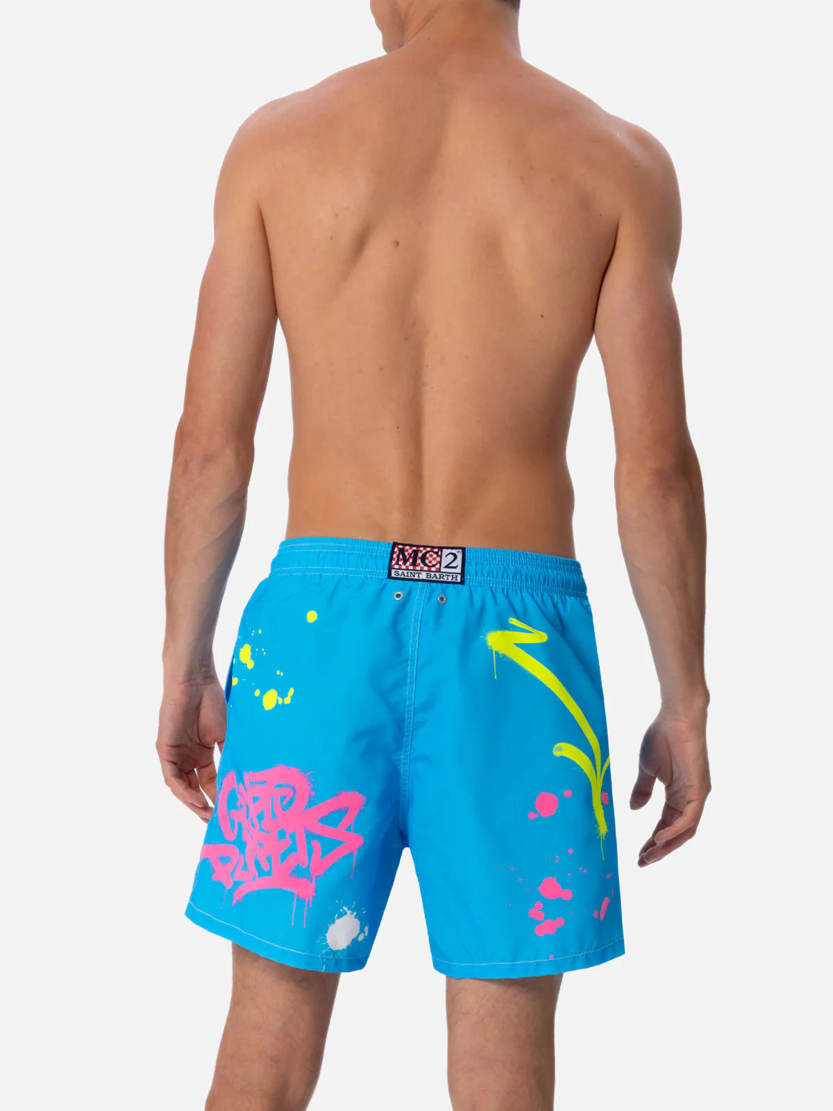 Gustavia light blue Cryptopuppets ducky placed print swim shorts | Special Edition - Image 5
