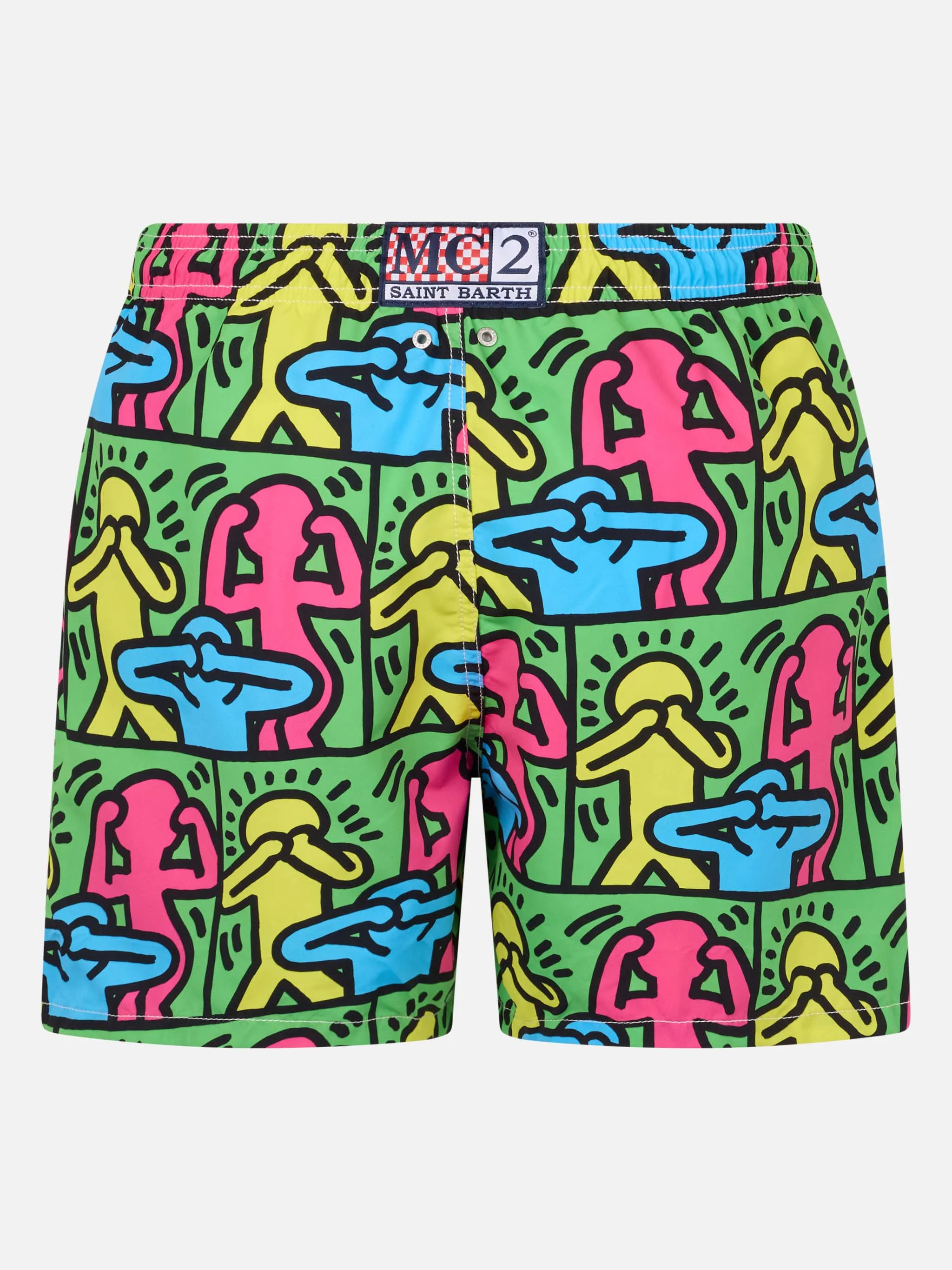 Gustavia green Keith Haring People placed print swim shorts | Special Edition - Image 2