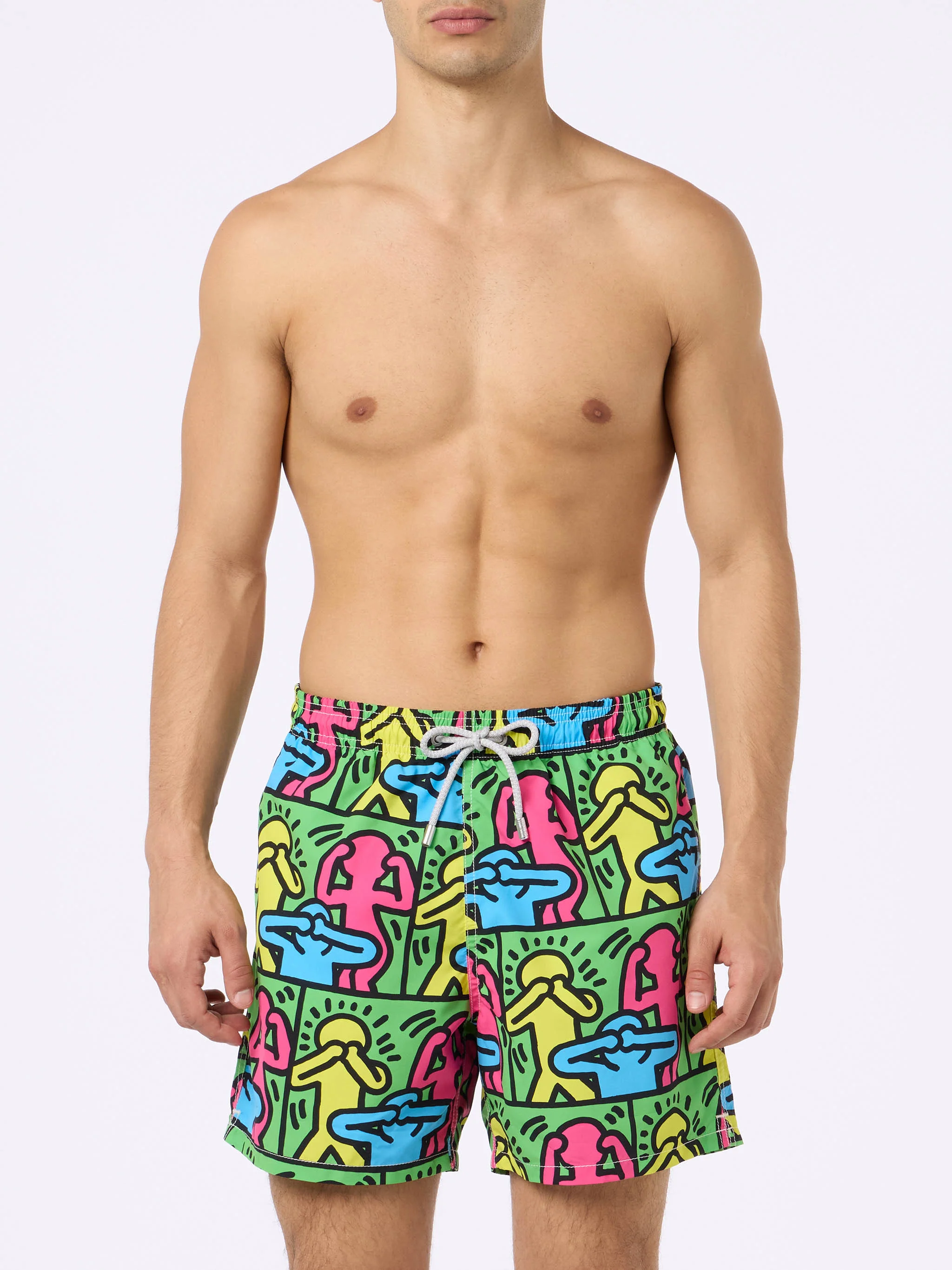 Gustavia green Keith Haring People placed print swim shorts | Special Edition - Image 3