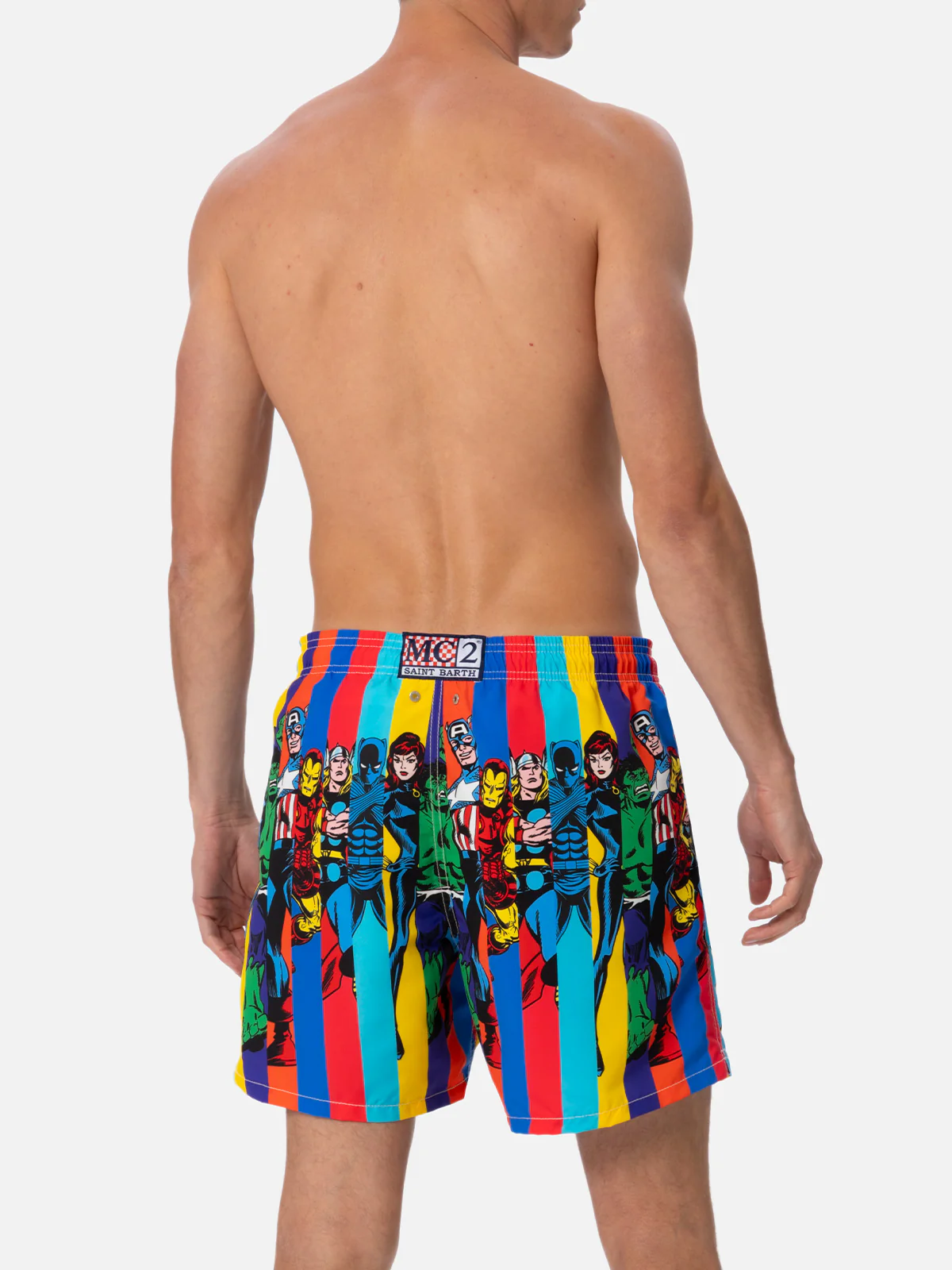 Gustavia multicolor Marvel placed print swim shorts | Special Edition - Image 5