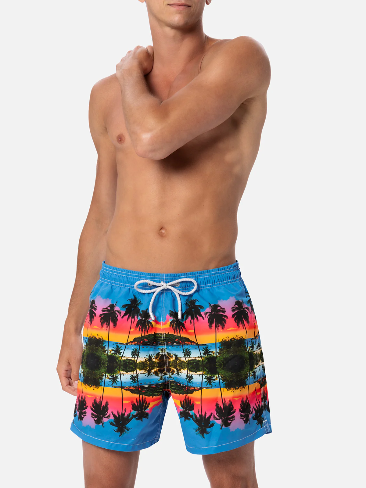 Gustavia palm landscape placed print swim shorts | Special Edition - Image 3