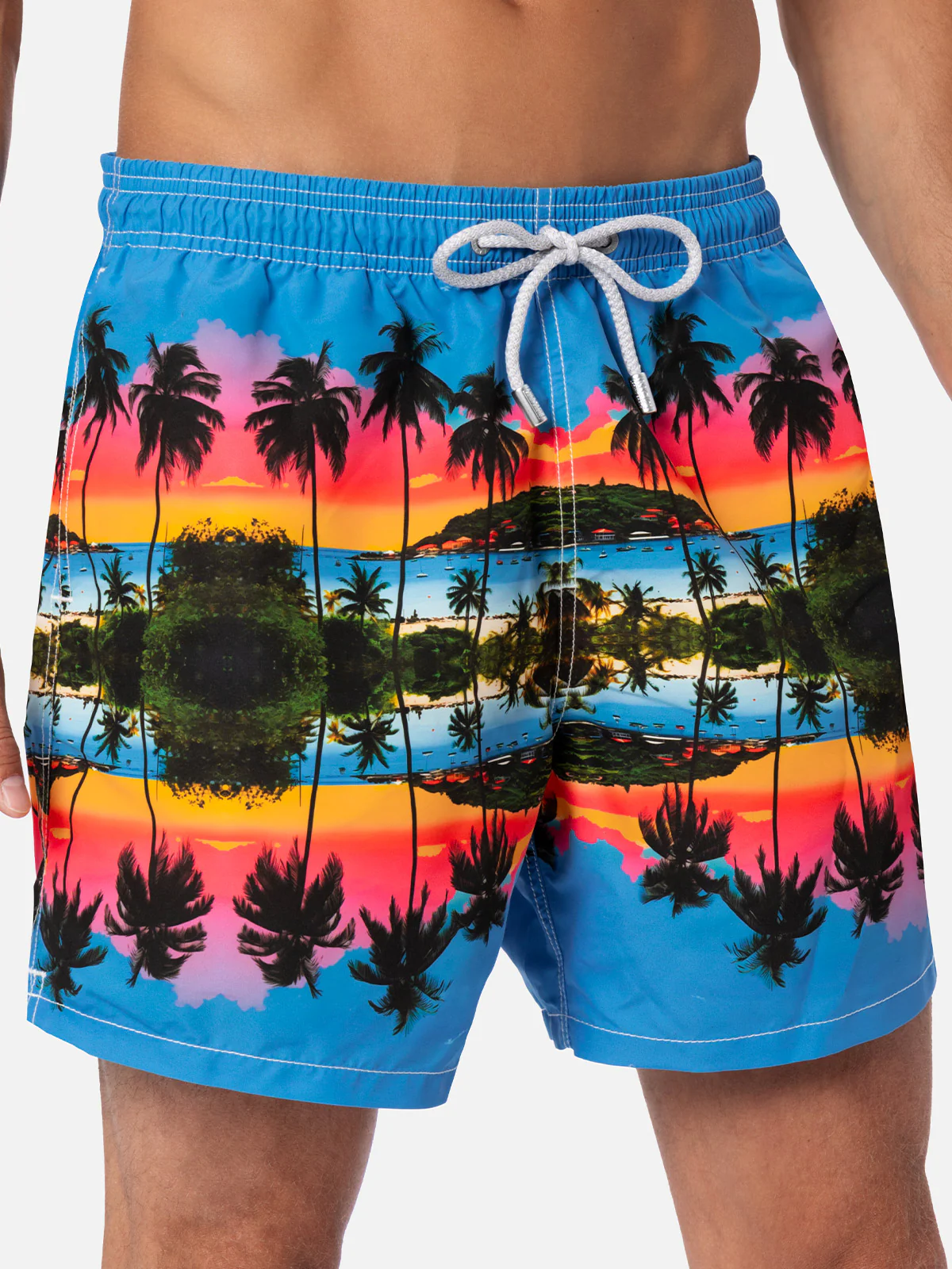 Gustavia palm landscape placed print swim shorts | Special Edition - Image 4