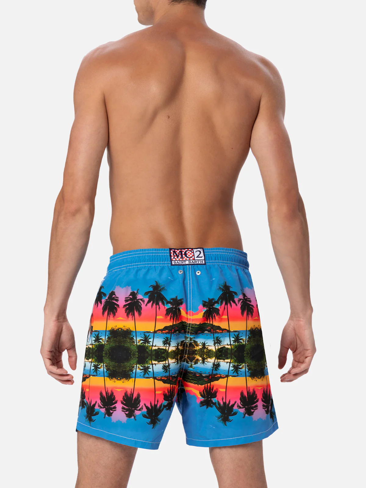 Gustavia palm landscape placed print swim shorts | Special Edition - Image 5