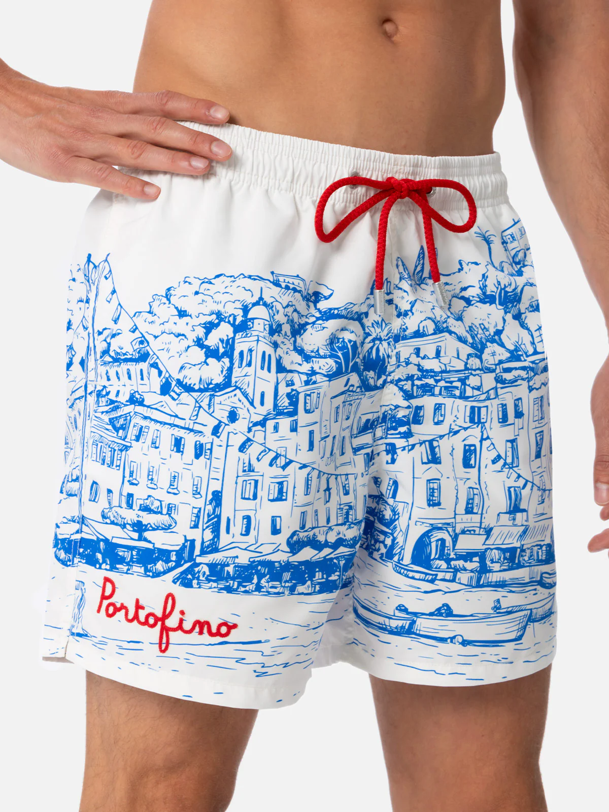 Gustavia white Portofino placed print swim shorts - Image 3
