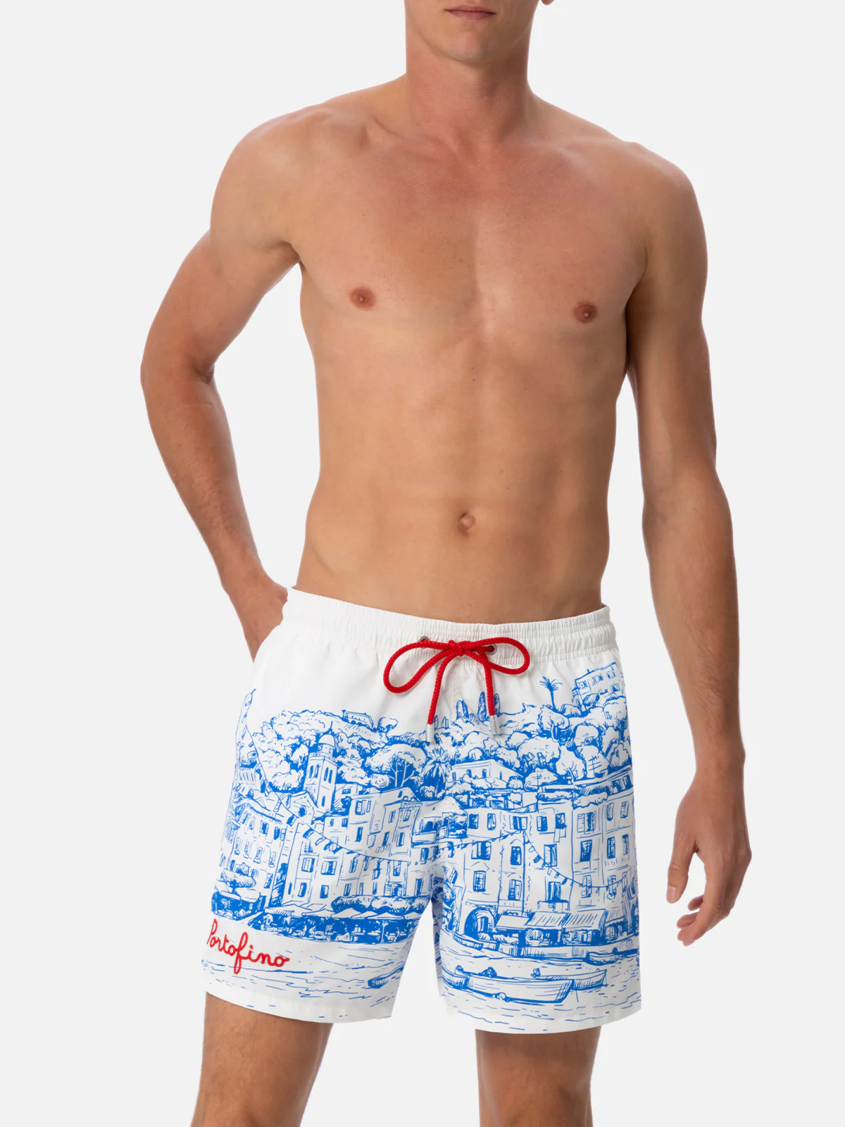 Gustavia white Portofino placed print swim shorts - Image 4
