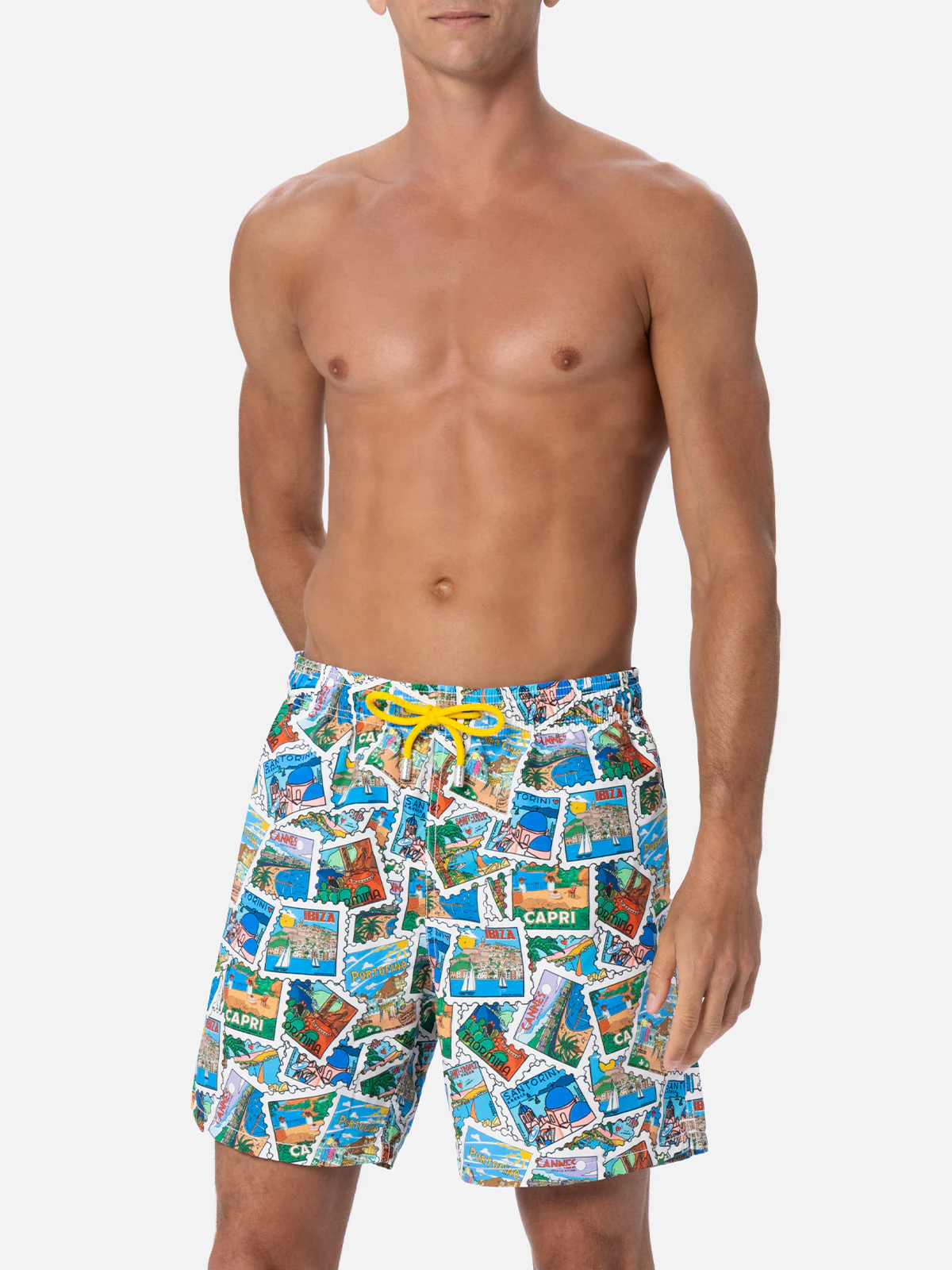 Gustavia swim shorts with postcard mix print | Special Edition - Image 3