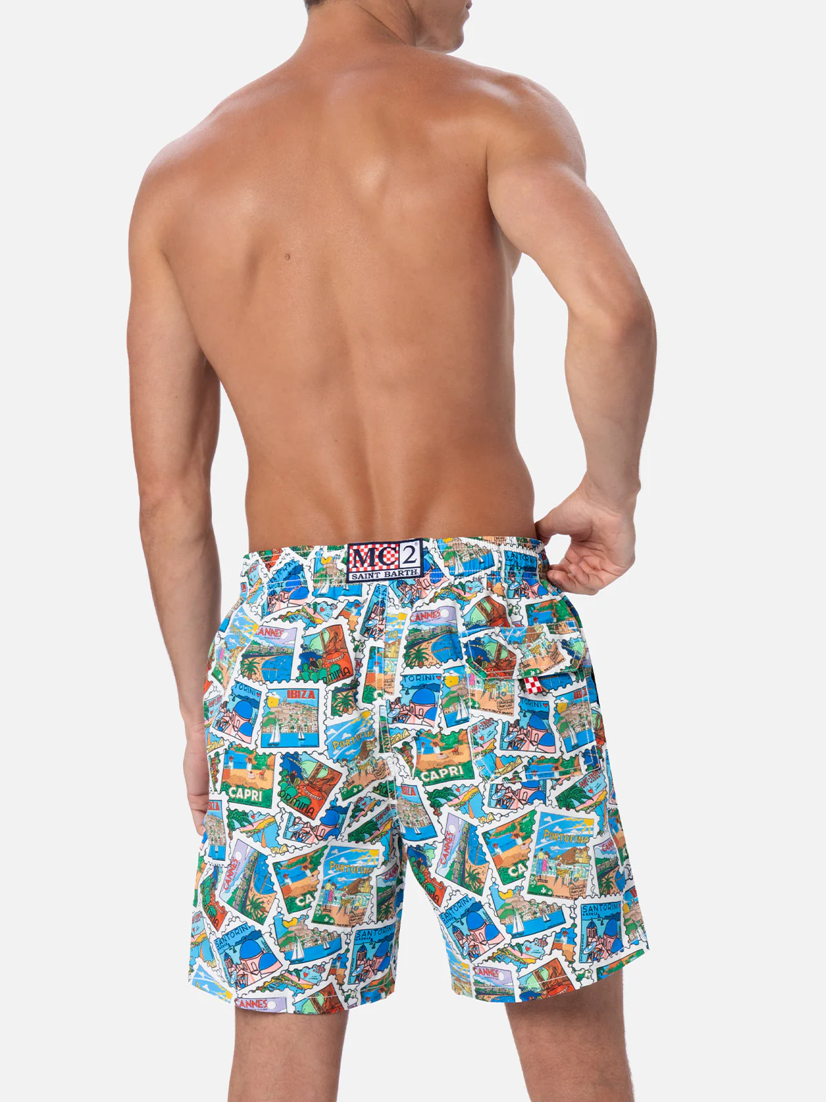 Gustavia swim shorts with postcard mix print | Special Edition - Image 5