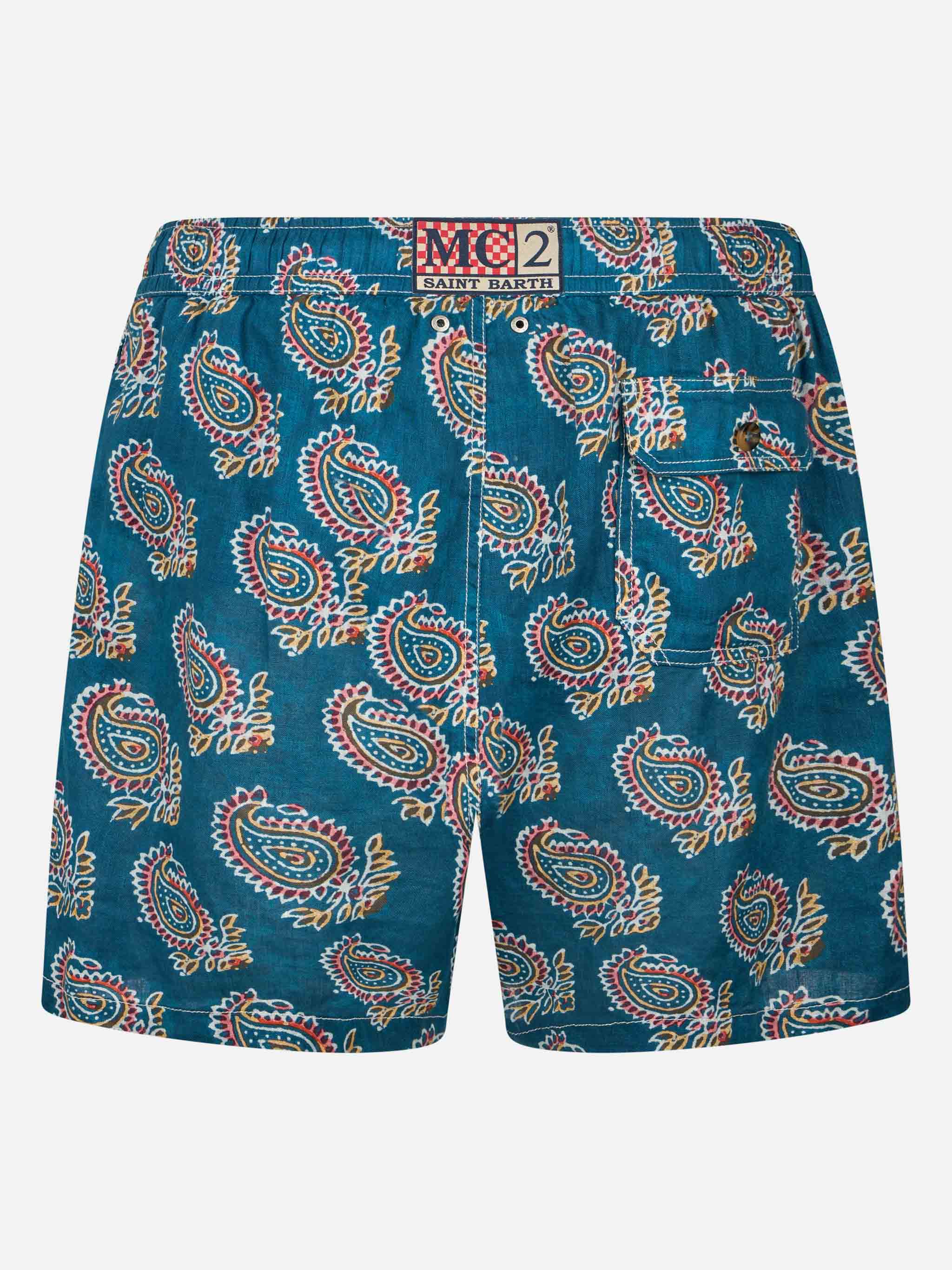 Gustavia paisley linen swim shorts - Image 2