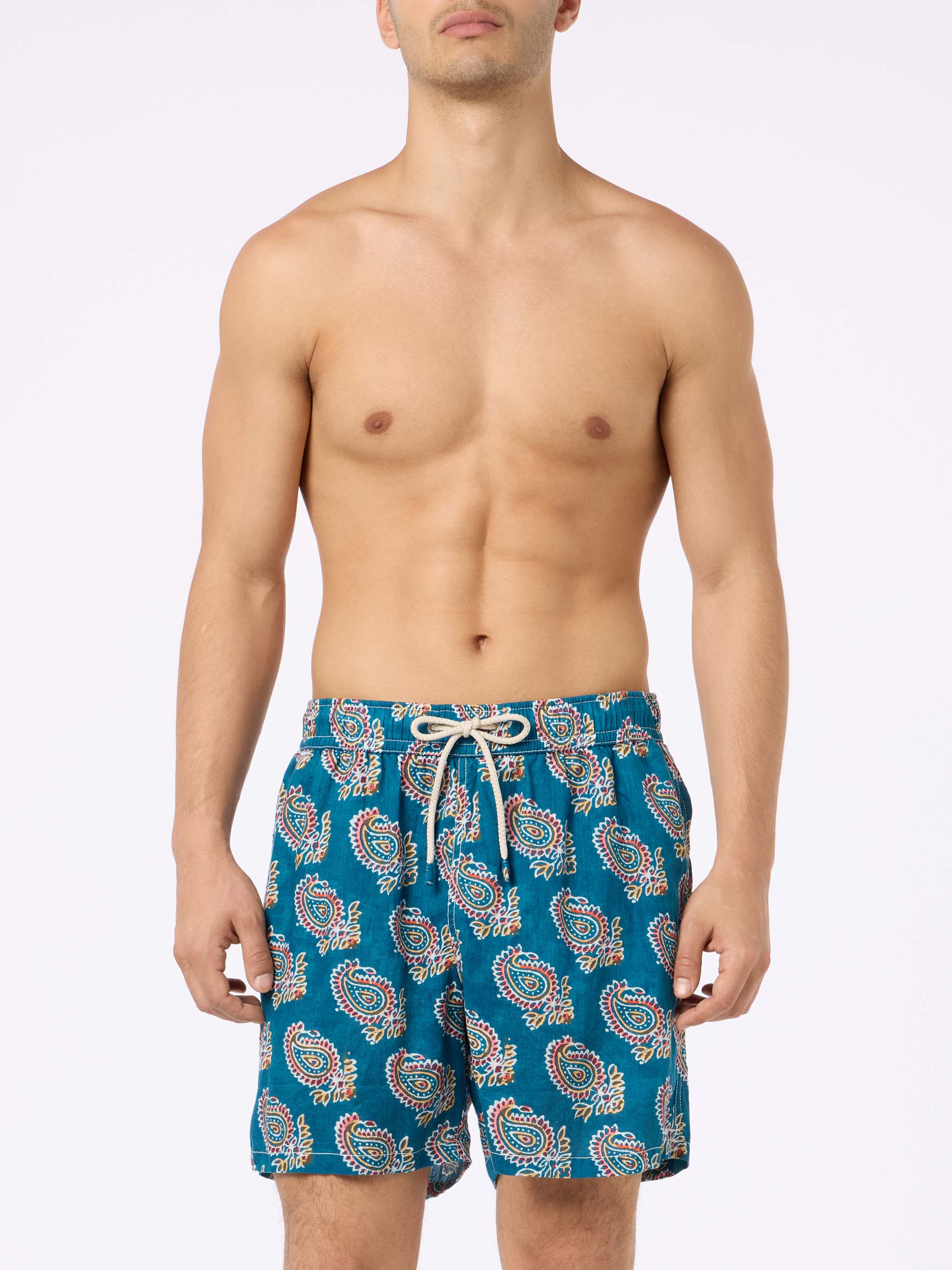 Gustavia paisley linen swim shorts - Image 3