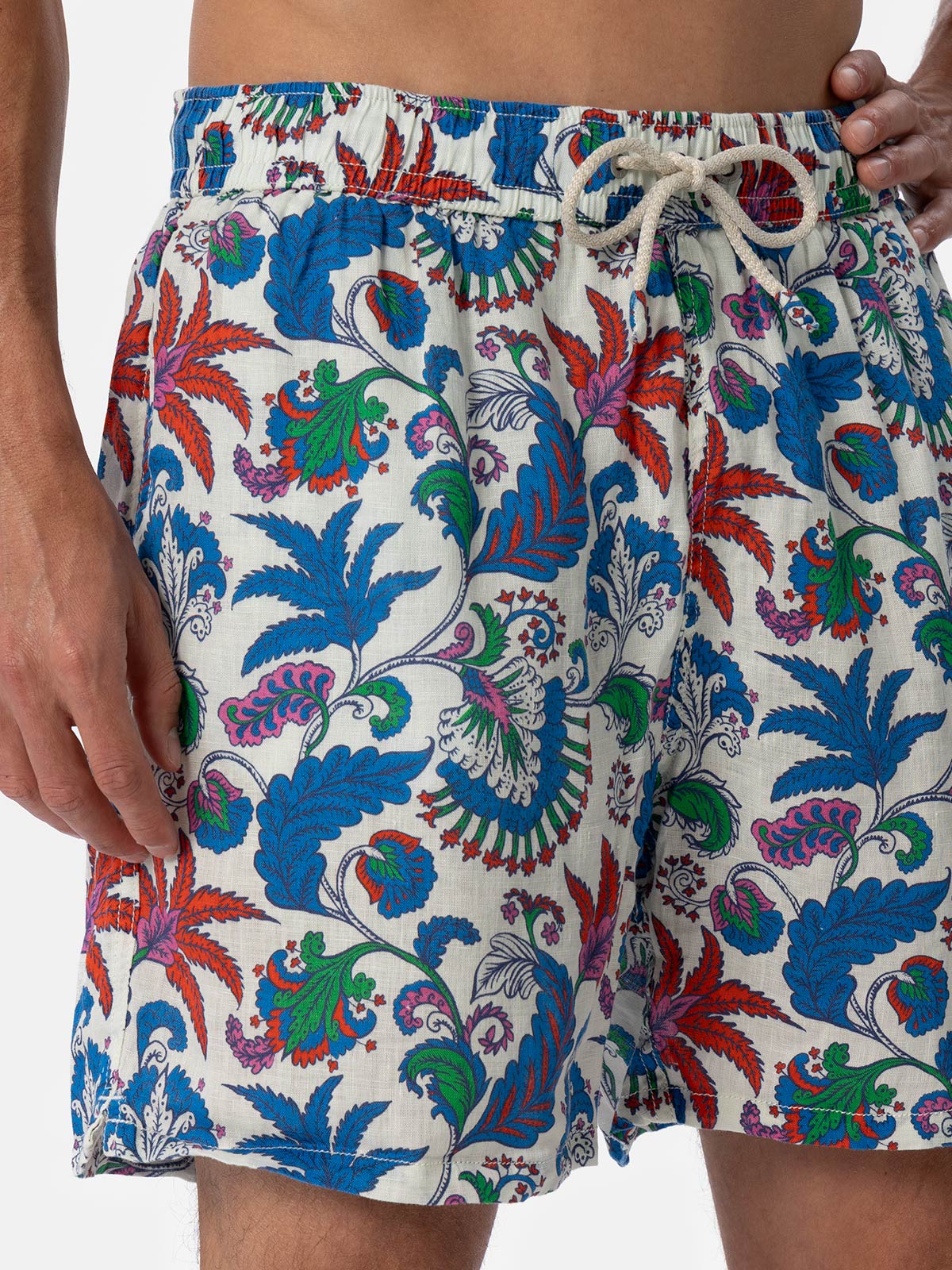 Gustavia floral linen swim shorts - Image 3