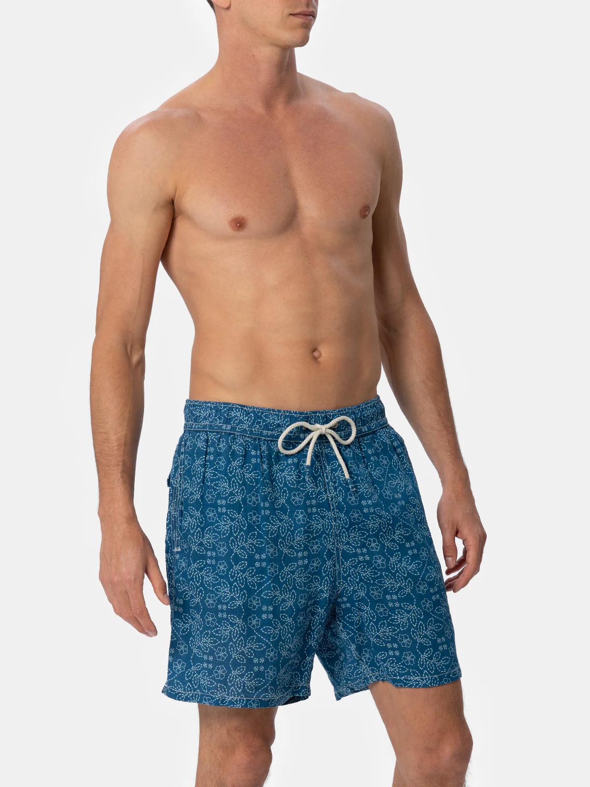 Gustavia sashiko linen swim shorts - Image 4