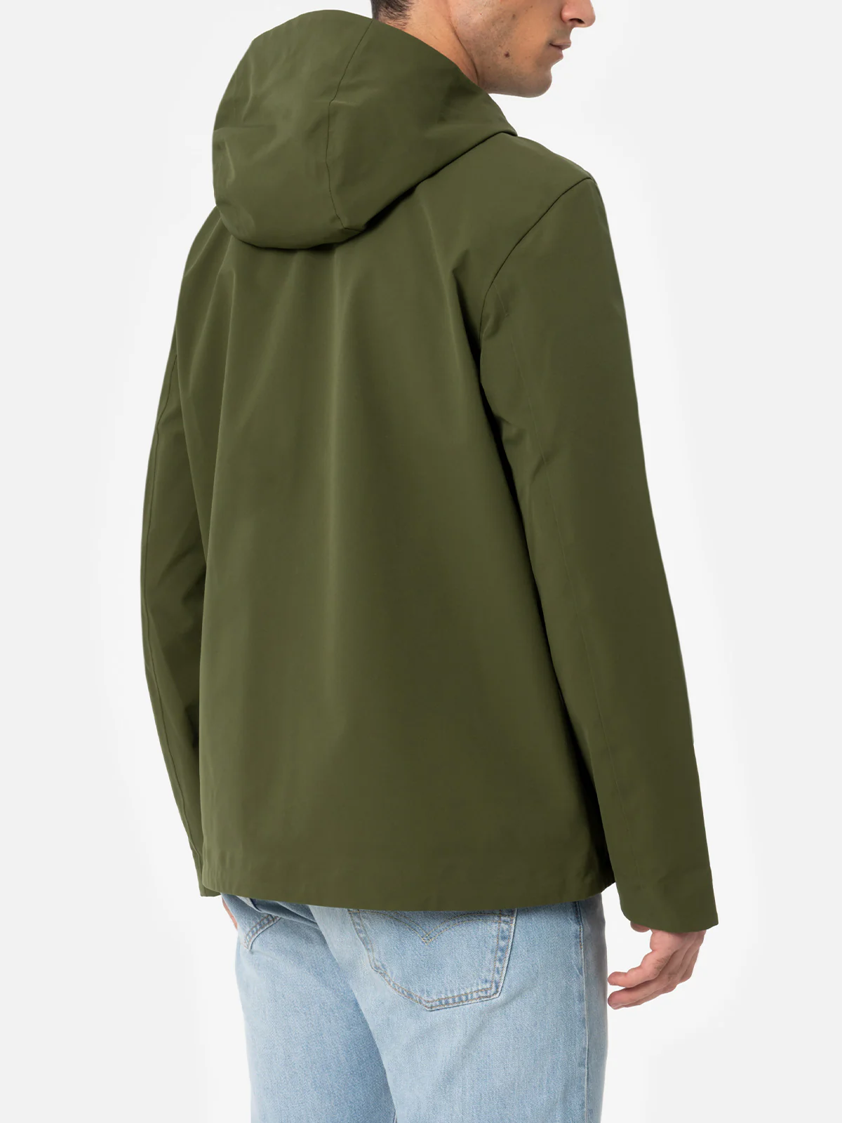 Parson 3 layer technical fabric jacket in military green solid color - Image 4