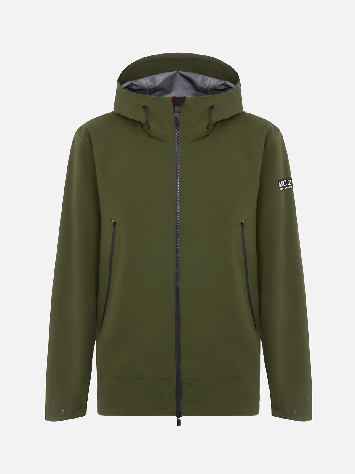 Parson 3 layer technical fabric jacket in military green solid color - Image 5
