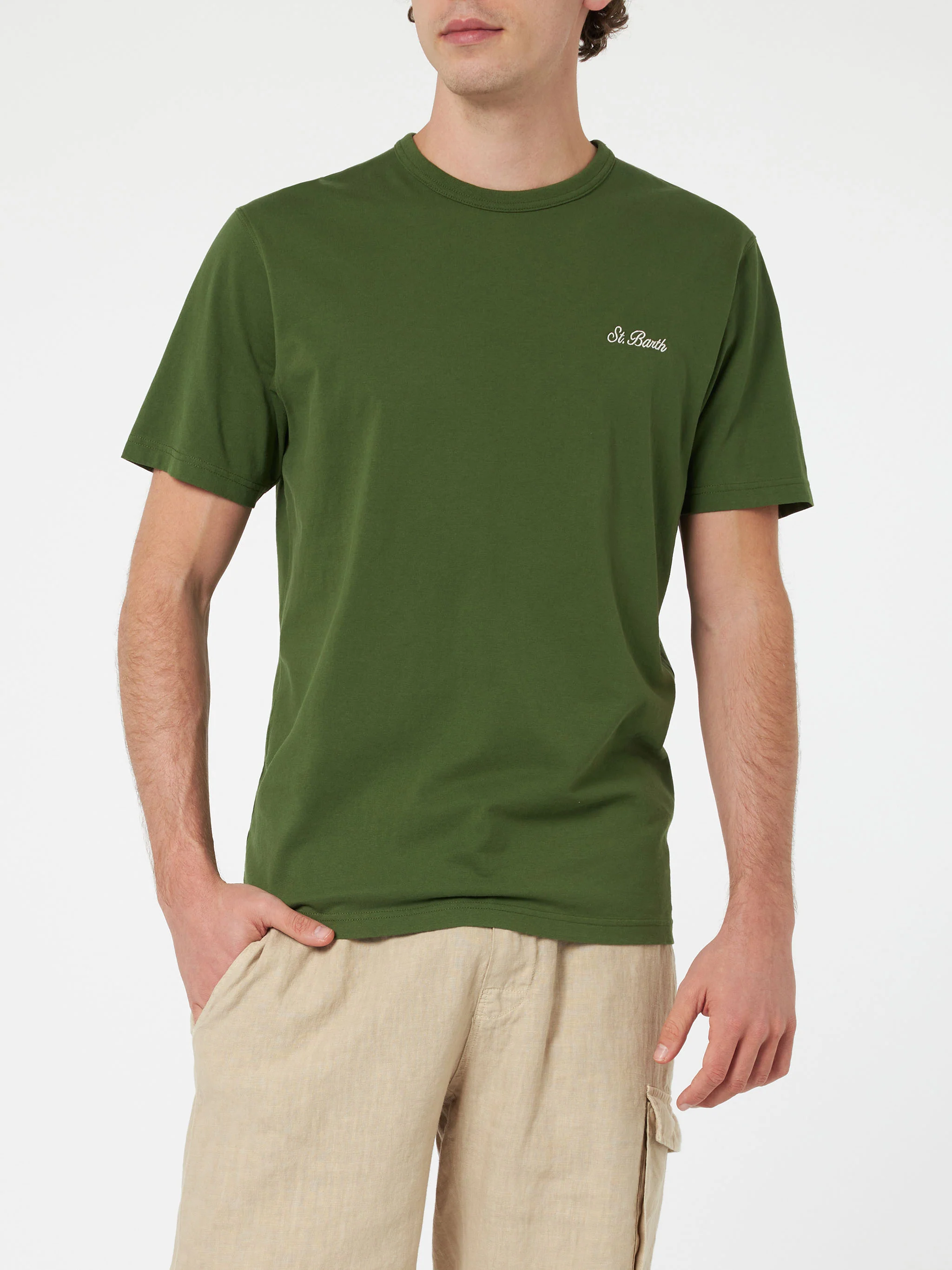 Dover military green cotton t-shirt - Image 3