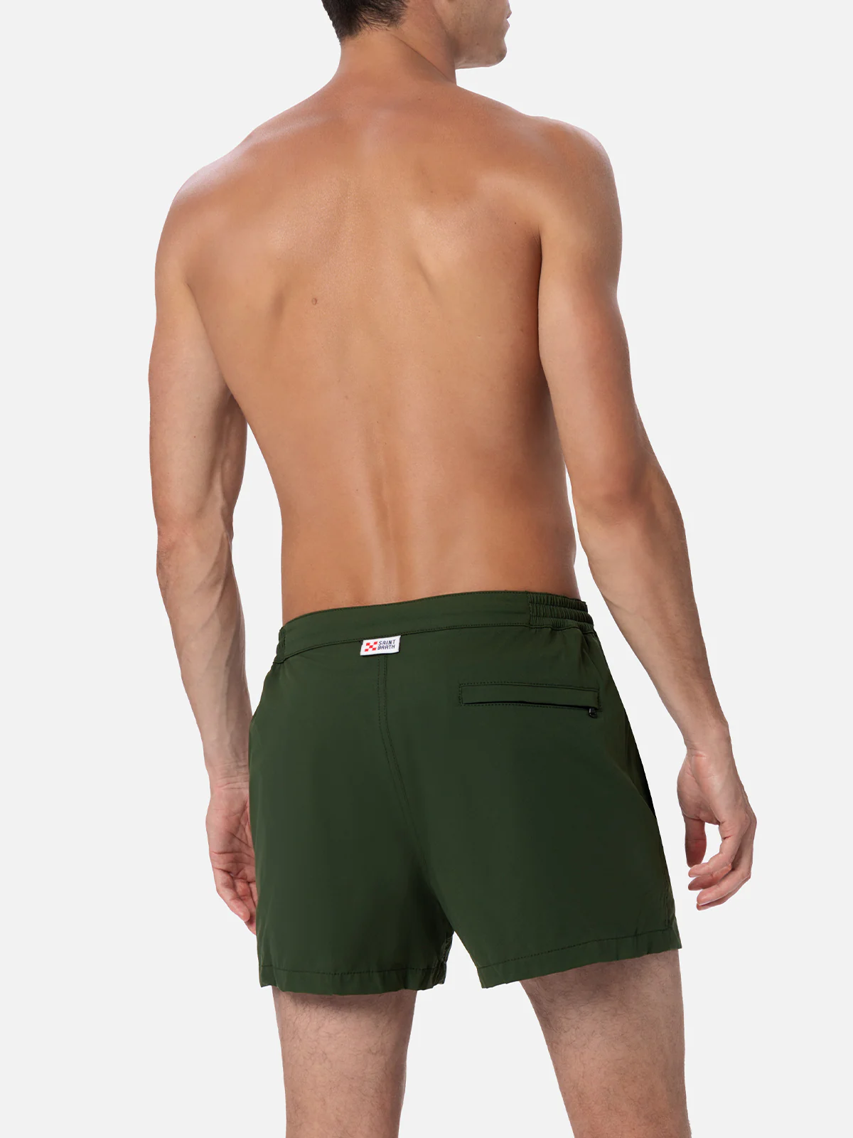 Harrys military green swim shorts in stretch technical fabric - Image 5