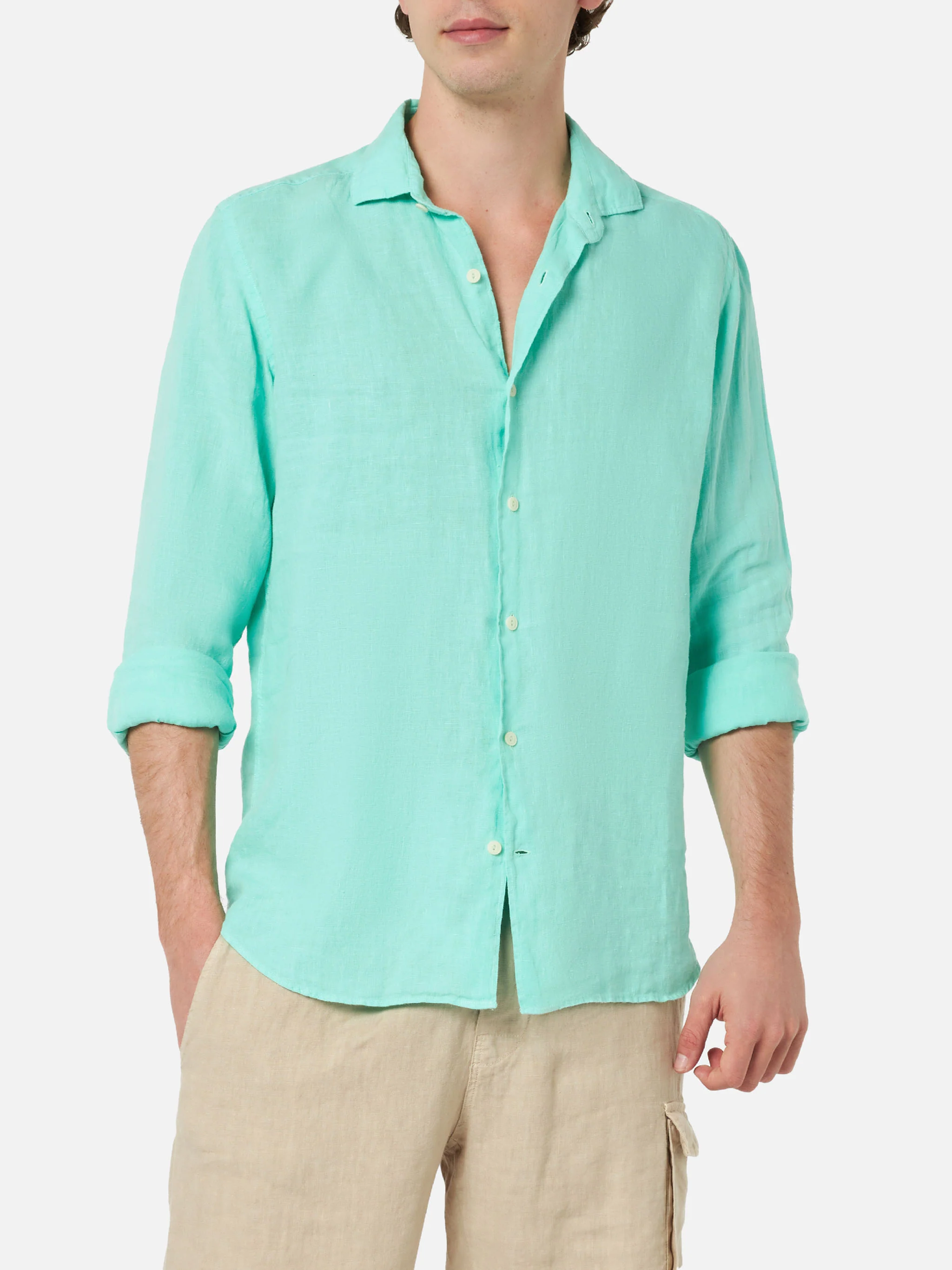 Pamplona linen shirt in mint green