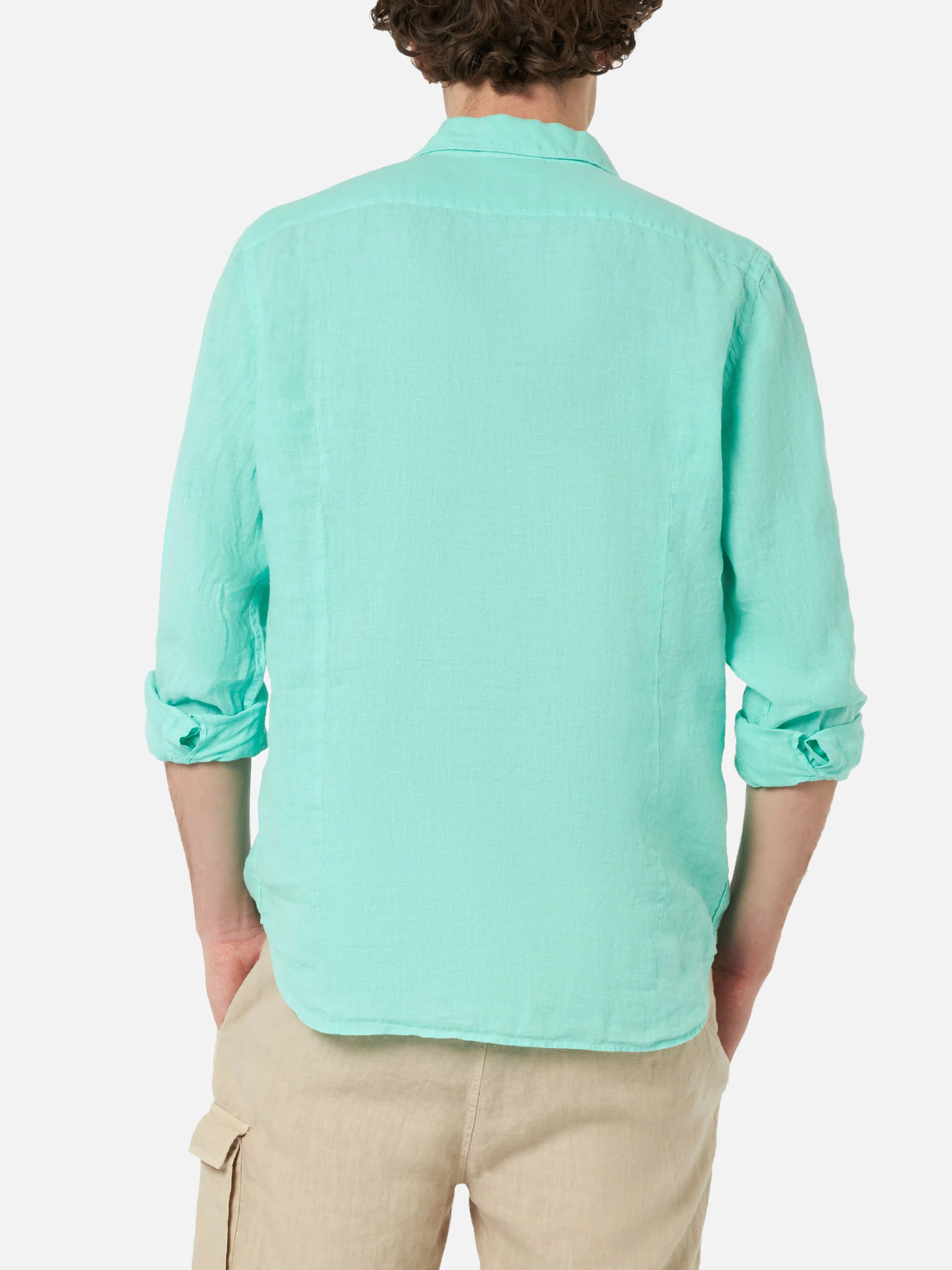 Pamplona linen shirt in mint green - Image 2