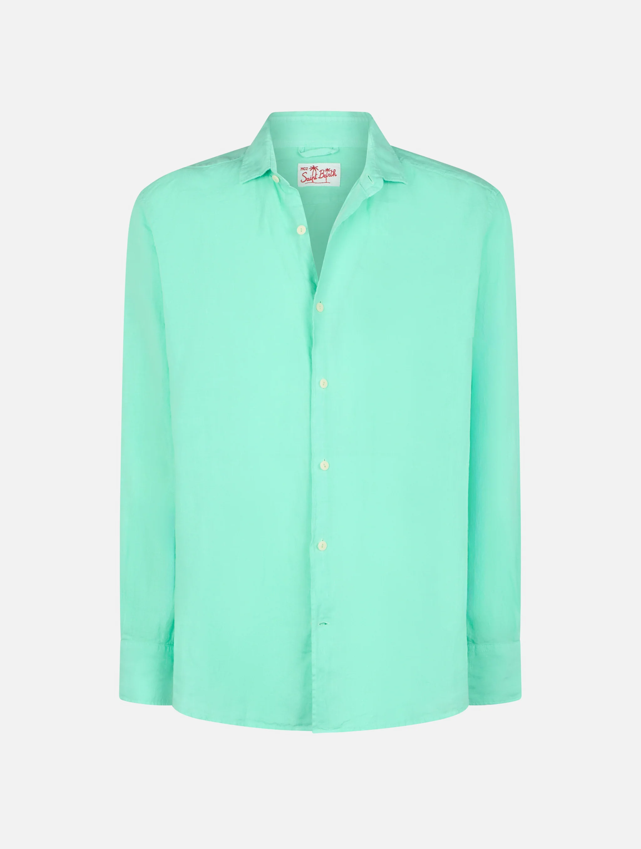 Pamplona linen shirt in mint green - Image 4