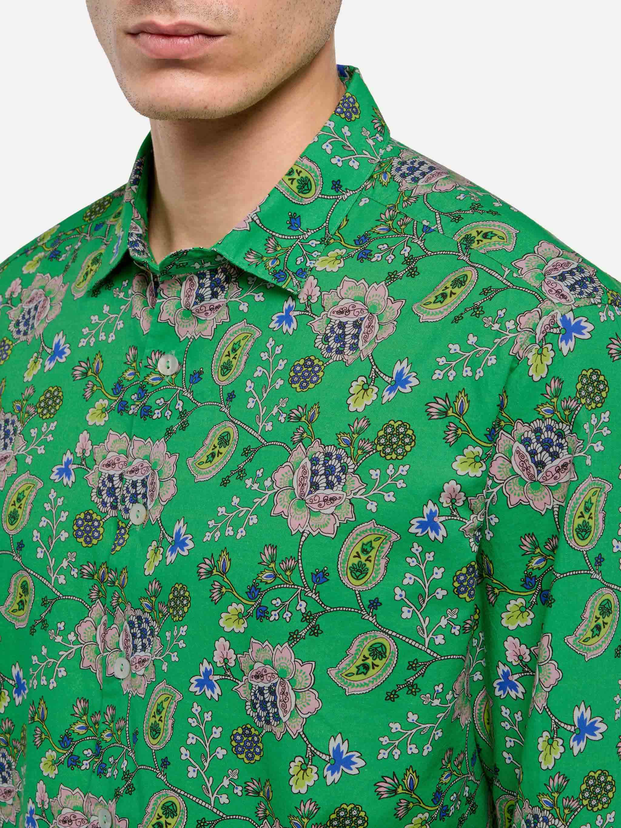 Sikelia cotton muslin shirt with boho print - Image 2