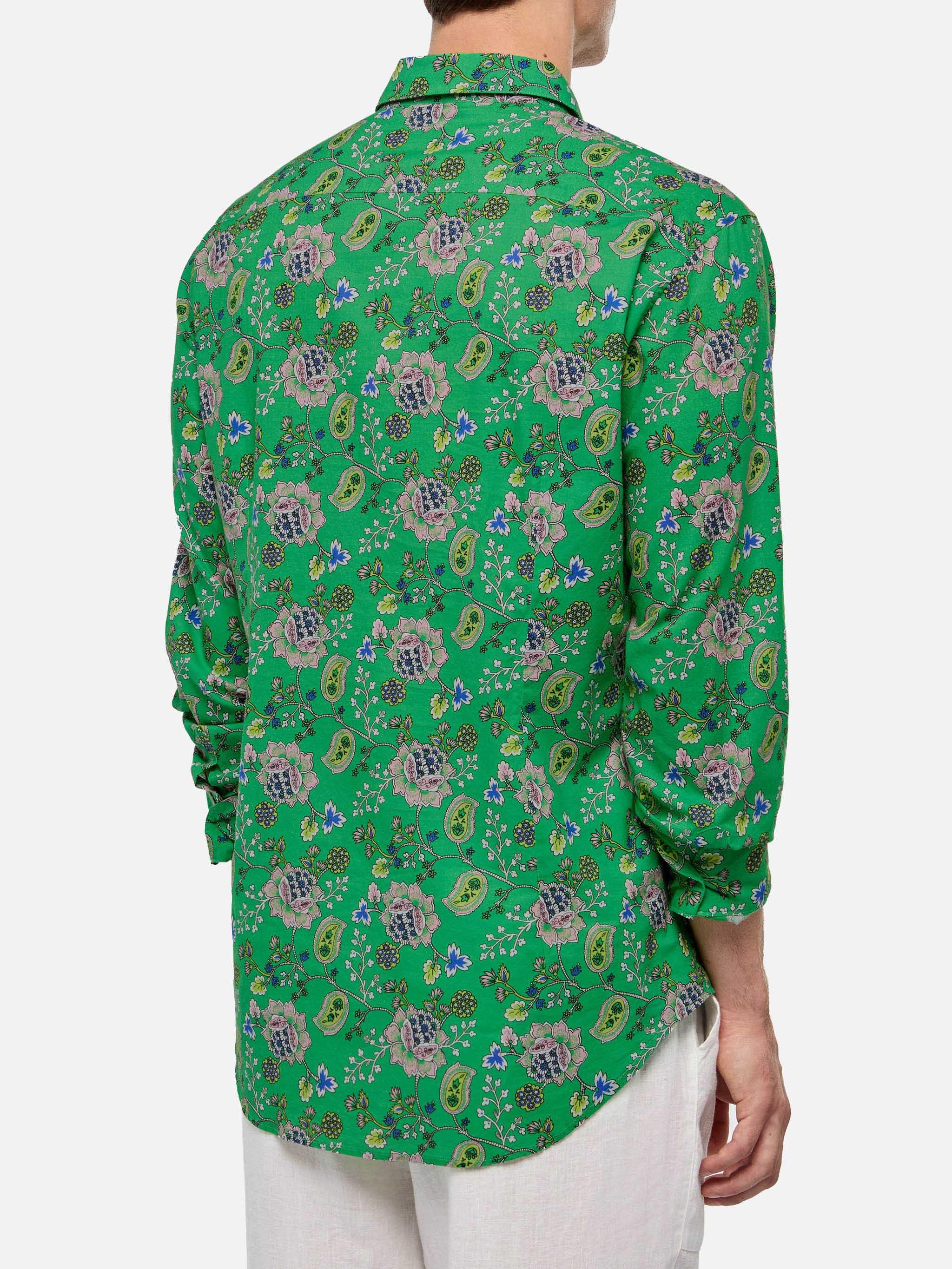 Sikelia cotton muslin shirt with boho print - Image 3