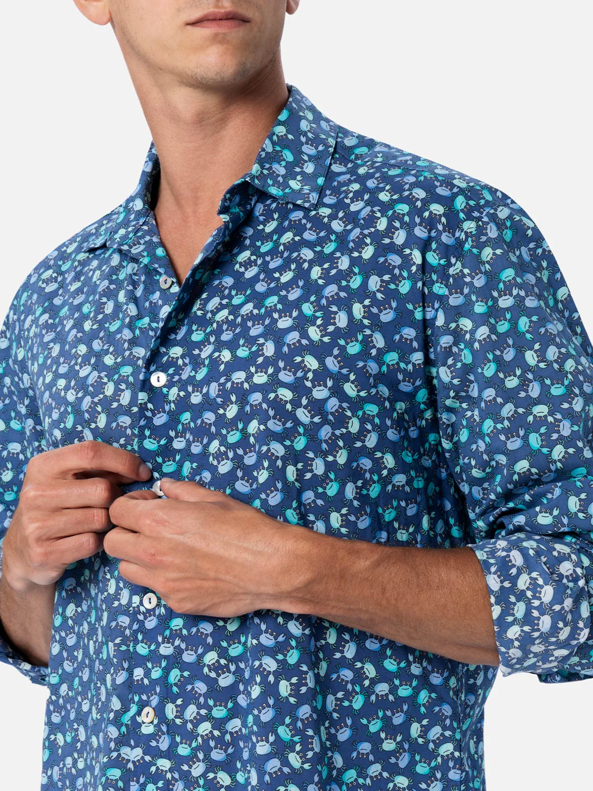 Sikelia multicolor crab print cotton muslin shirt - Image 2