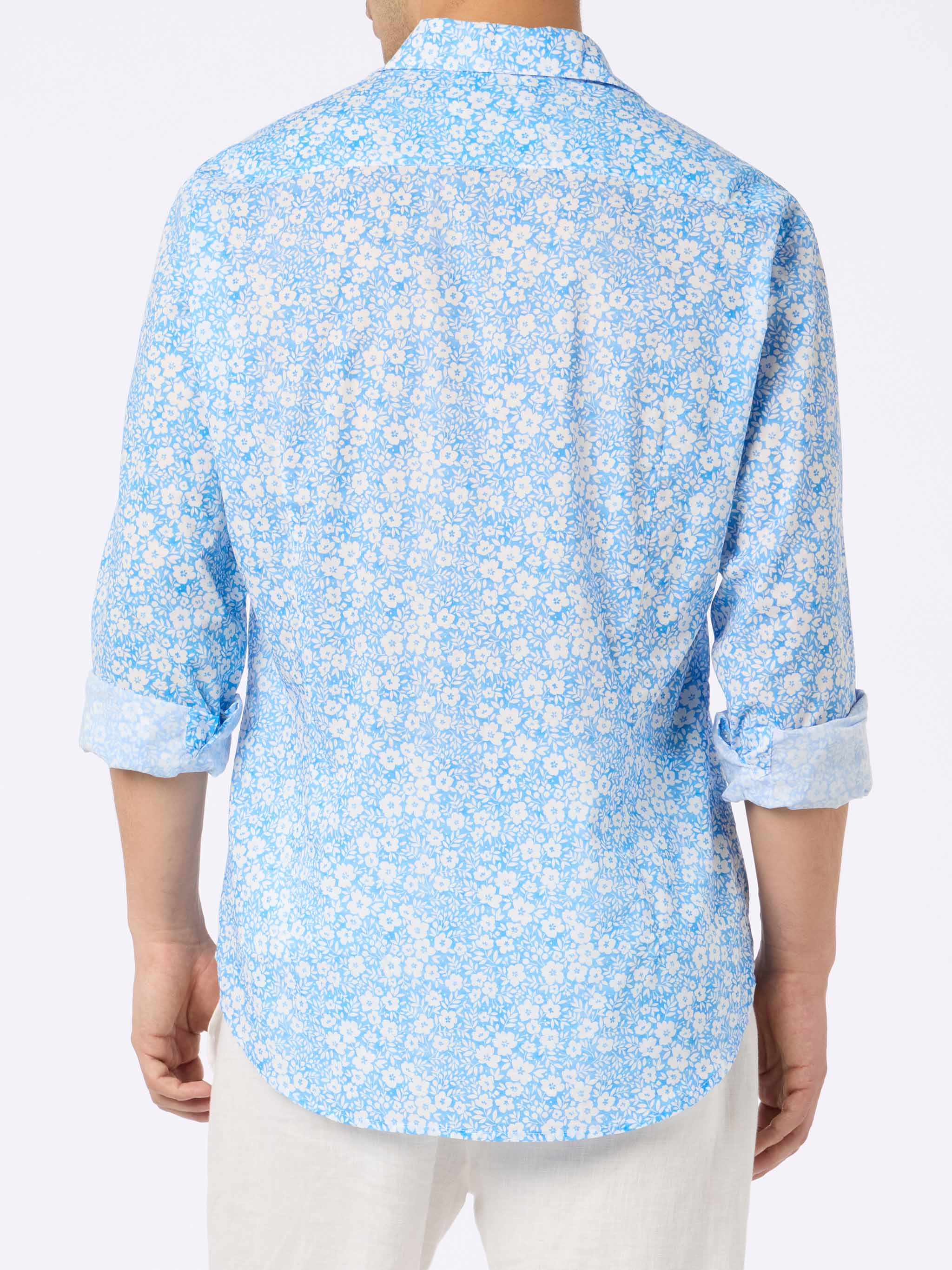 Sikelia multicolor micro flower print cotton muslin shirt - Image 3