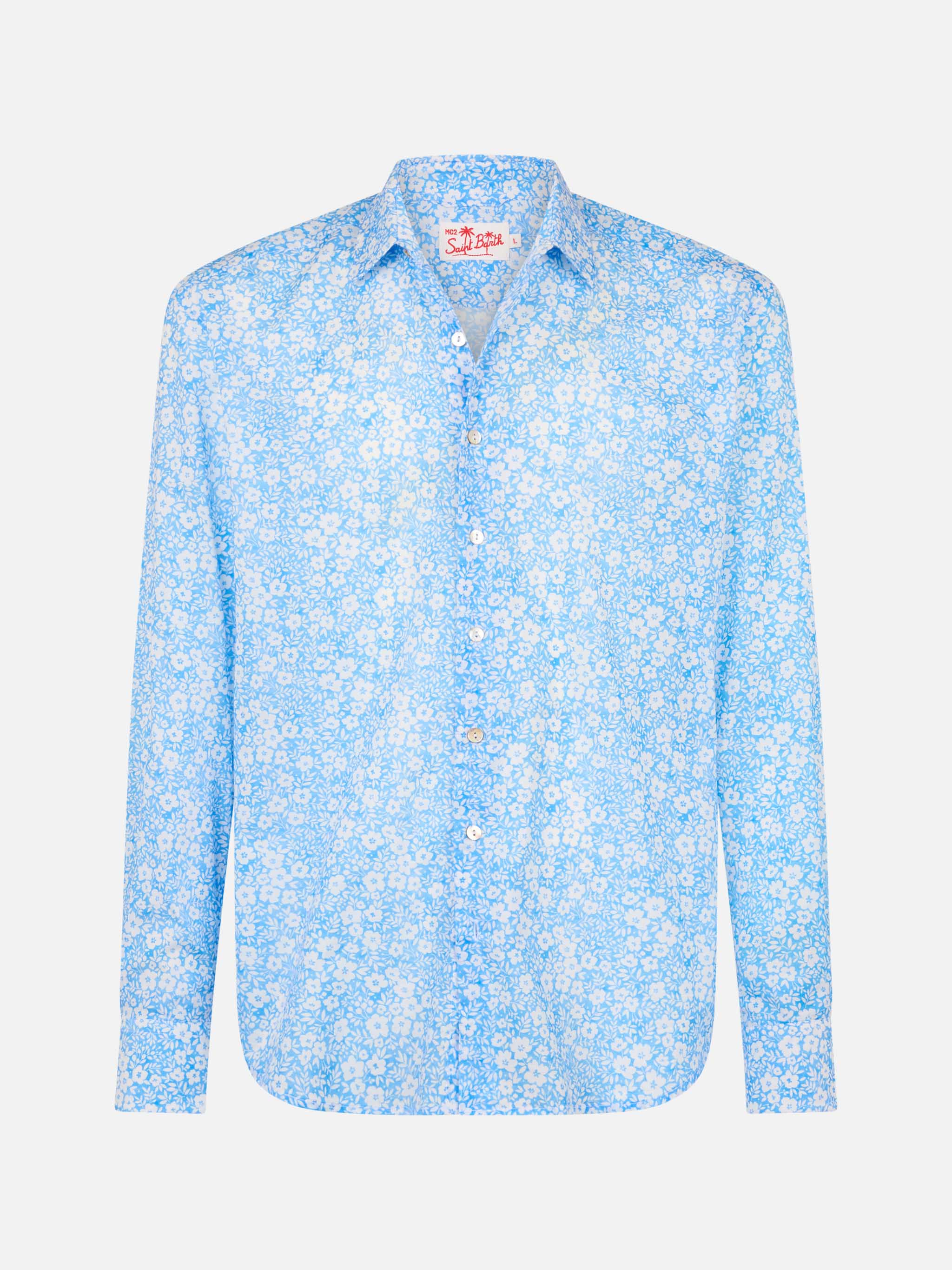 Sikelia multicolor micro flower print cotton muslin shirt - Image 4