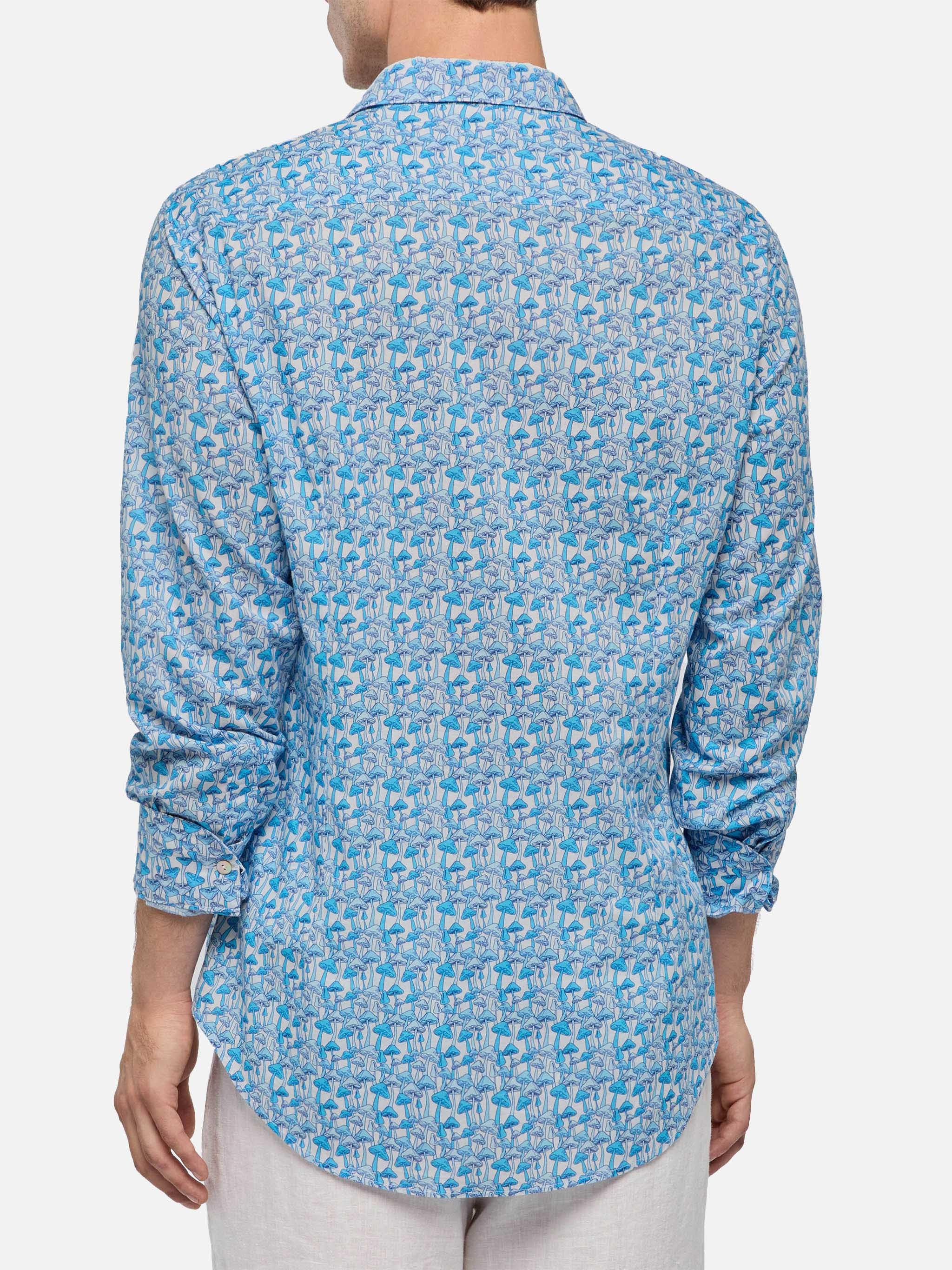Sikelia cotton muslin shirt with mushroom print - Image 3