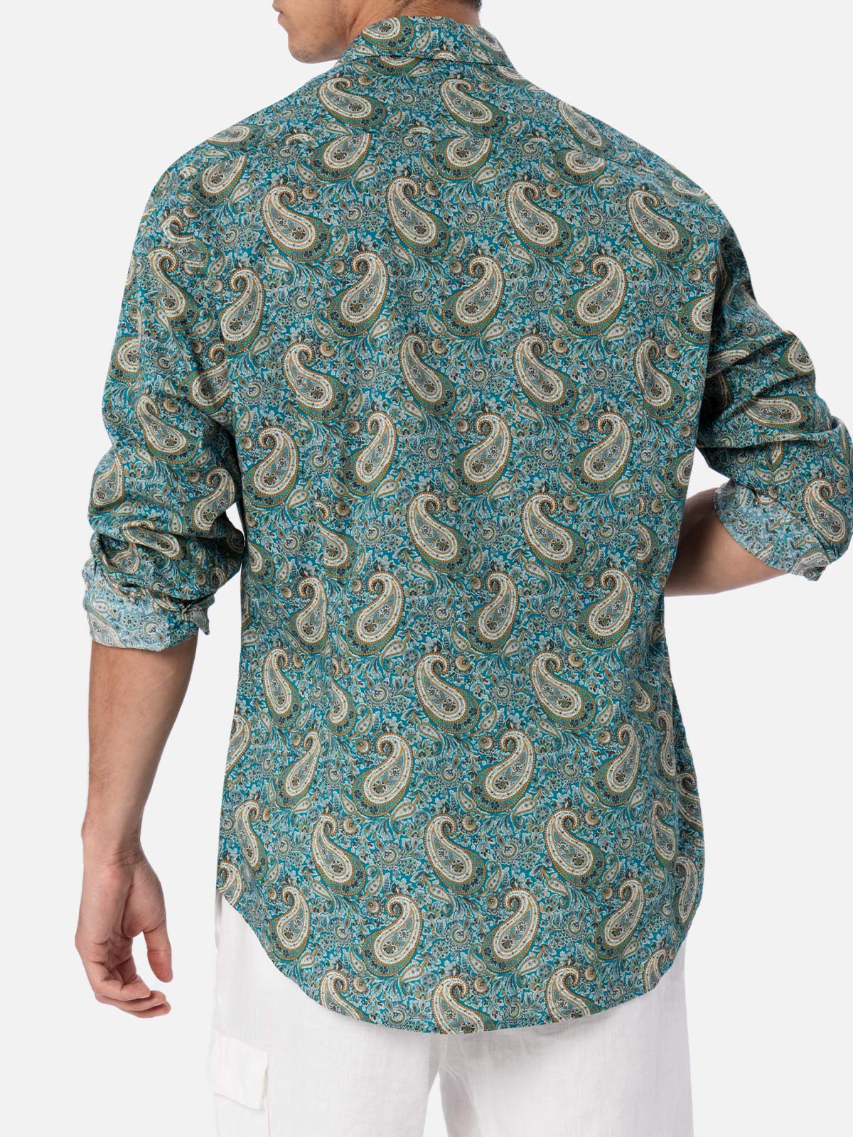 Sikelia multicolor paisley print cotton muslin shirt | Special Edition - Image 3