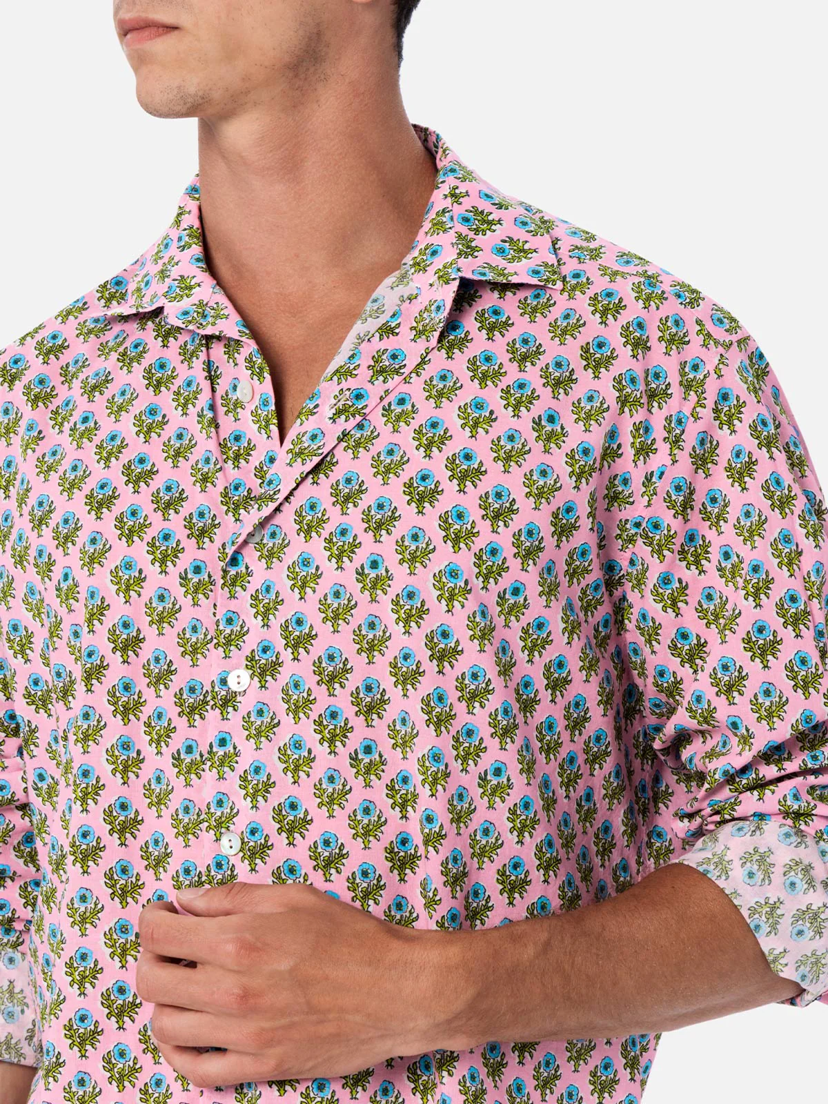 Sikelia multicolor flower print cotton muslin shirt - Image 2