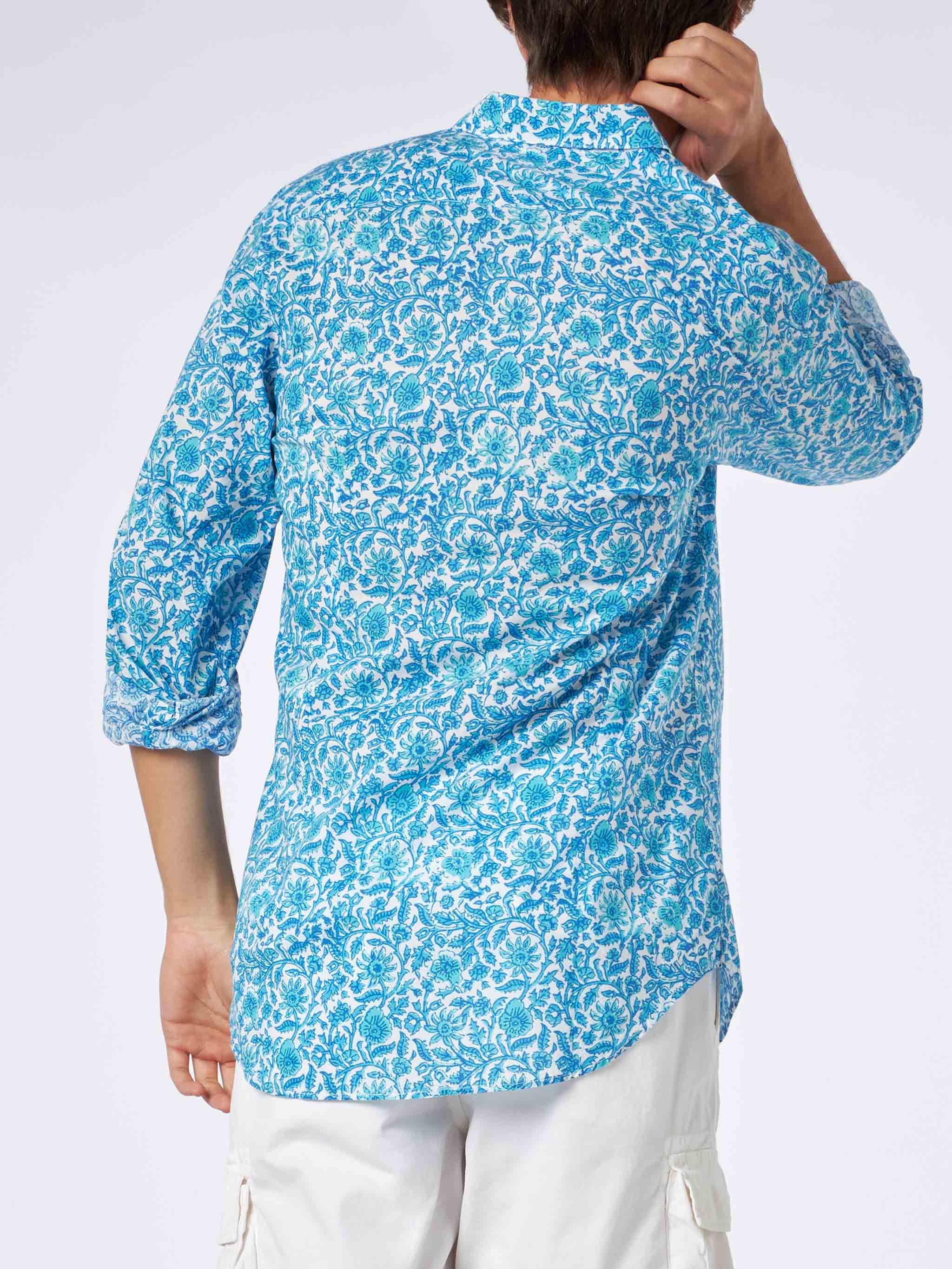 Sikelia muslin cotton shirt with flower print - Image 3